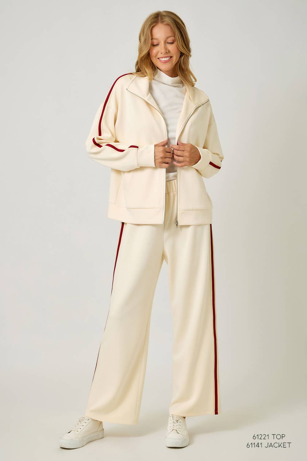 Embroidered Stripe Tracksuit Pants