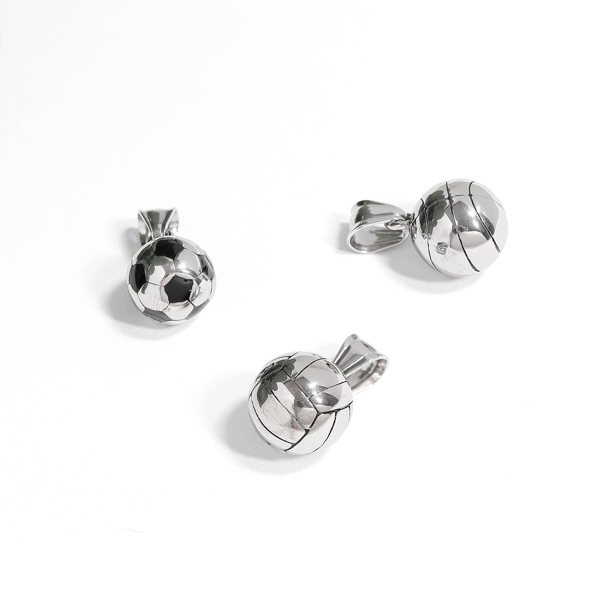 18K Gold PVD Stainless Steel 3D Basketball Charm