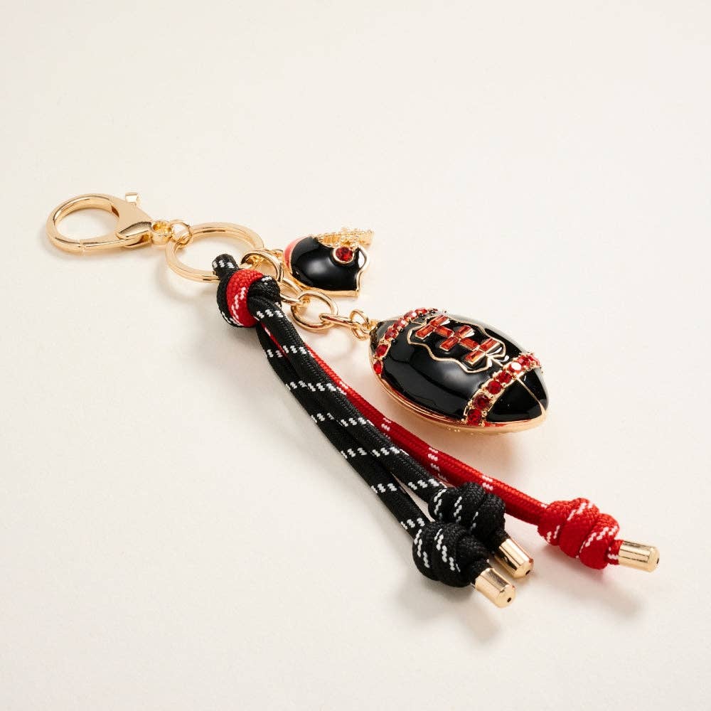 College Football Helmet Paracord Stone Keychain Bag Charm