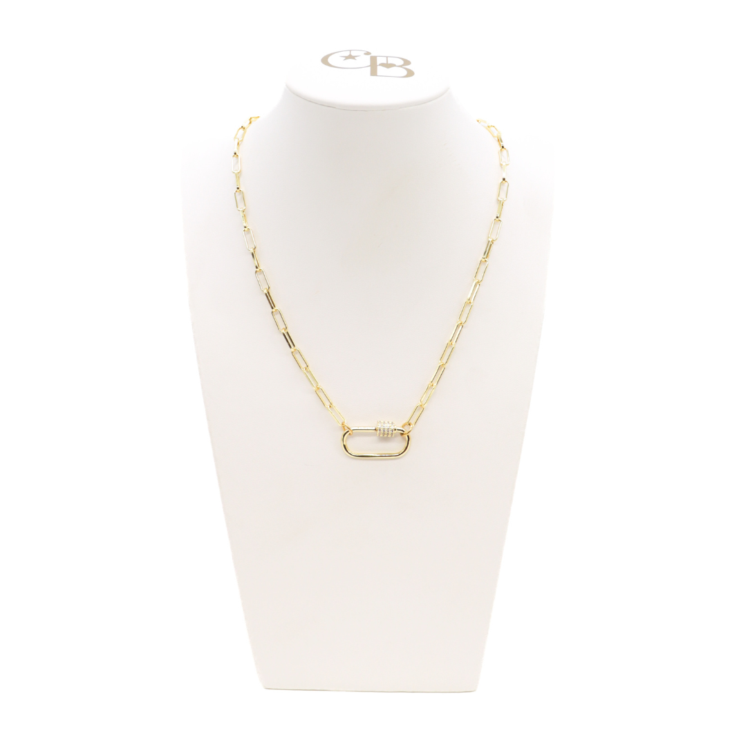 Gold Ashley Necklace with Large Gabi Carabiner