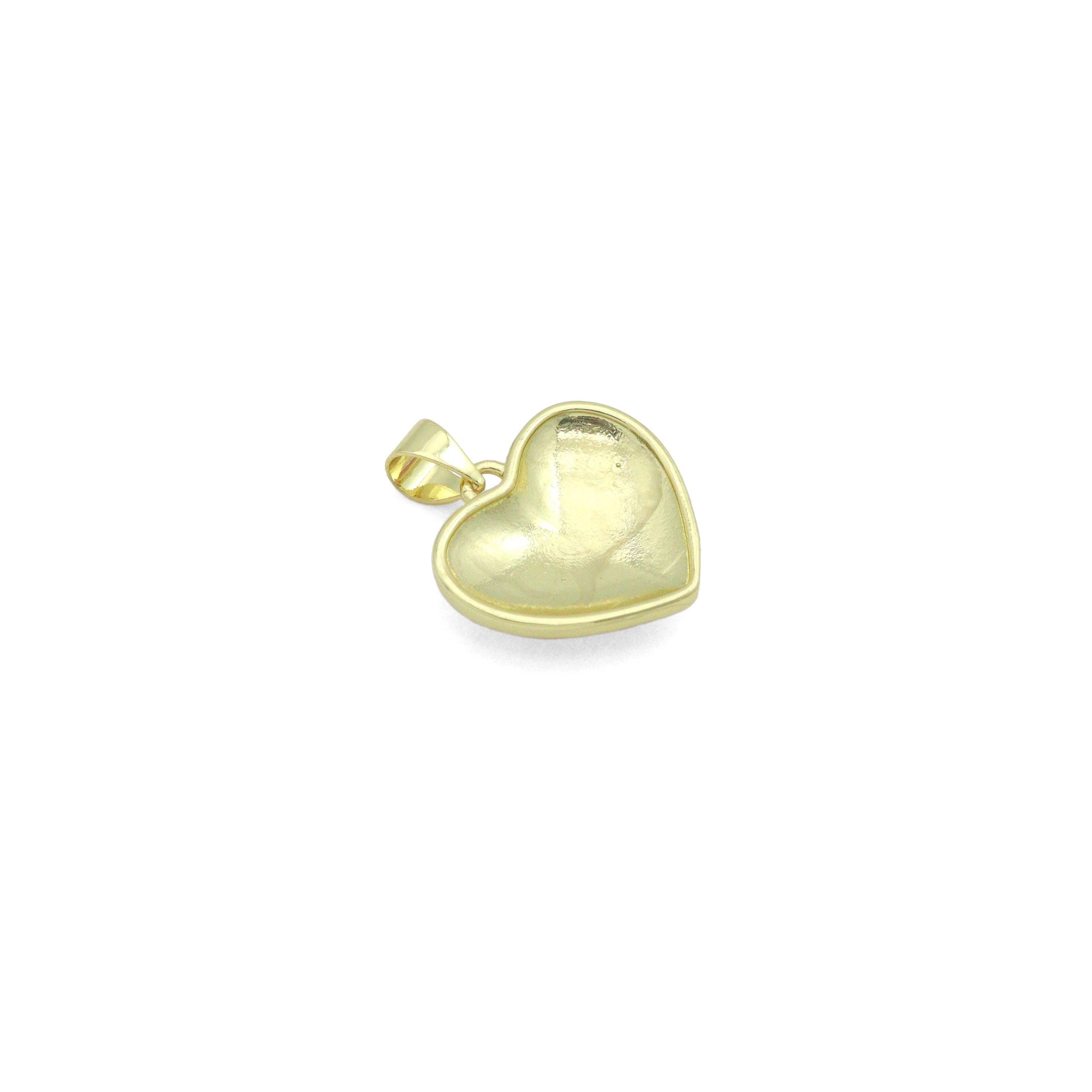 Pink and White Mother of Pearl Heart Cham