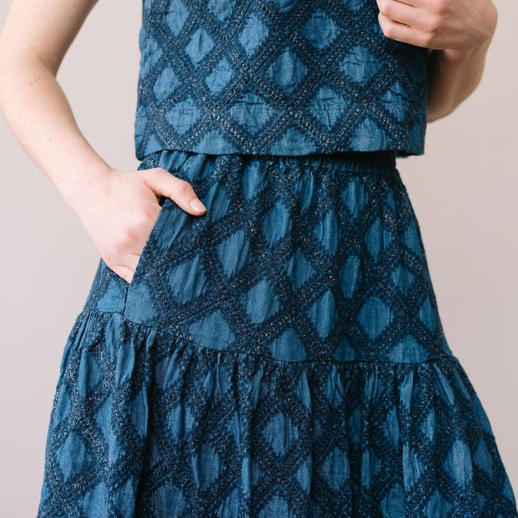 Denim Eyelet Colette Skirt
