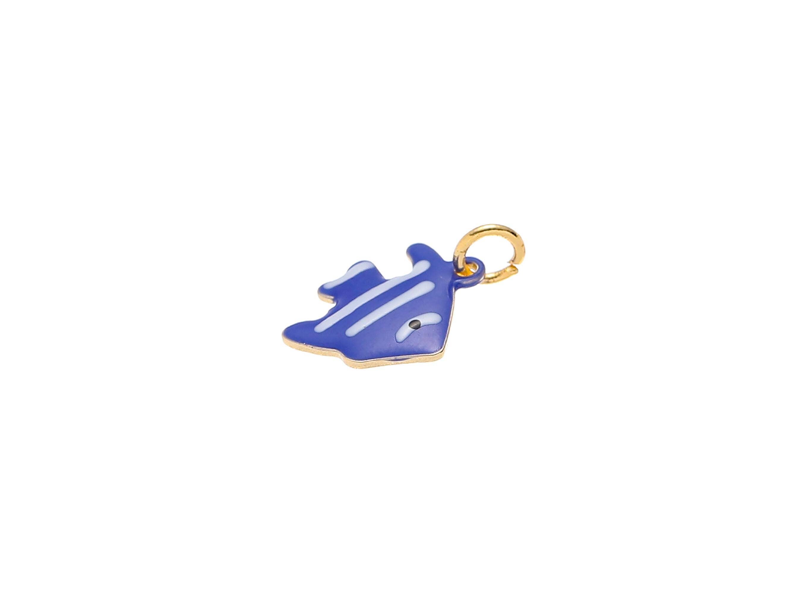 Blue Tang Fish Charms for Jewelry Making CPG1436