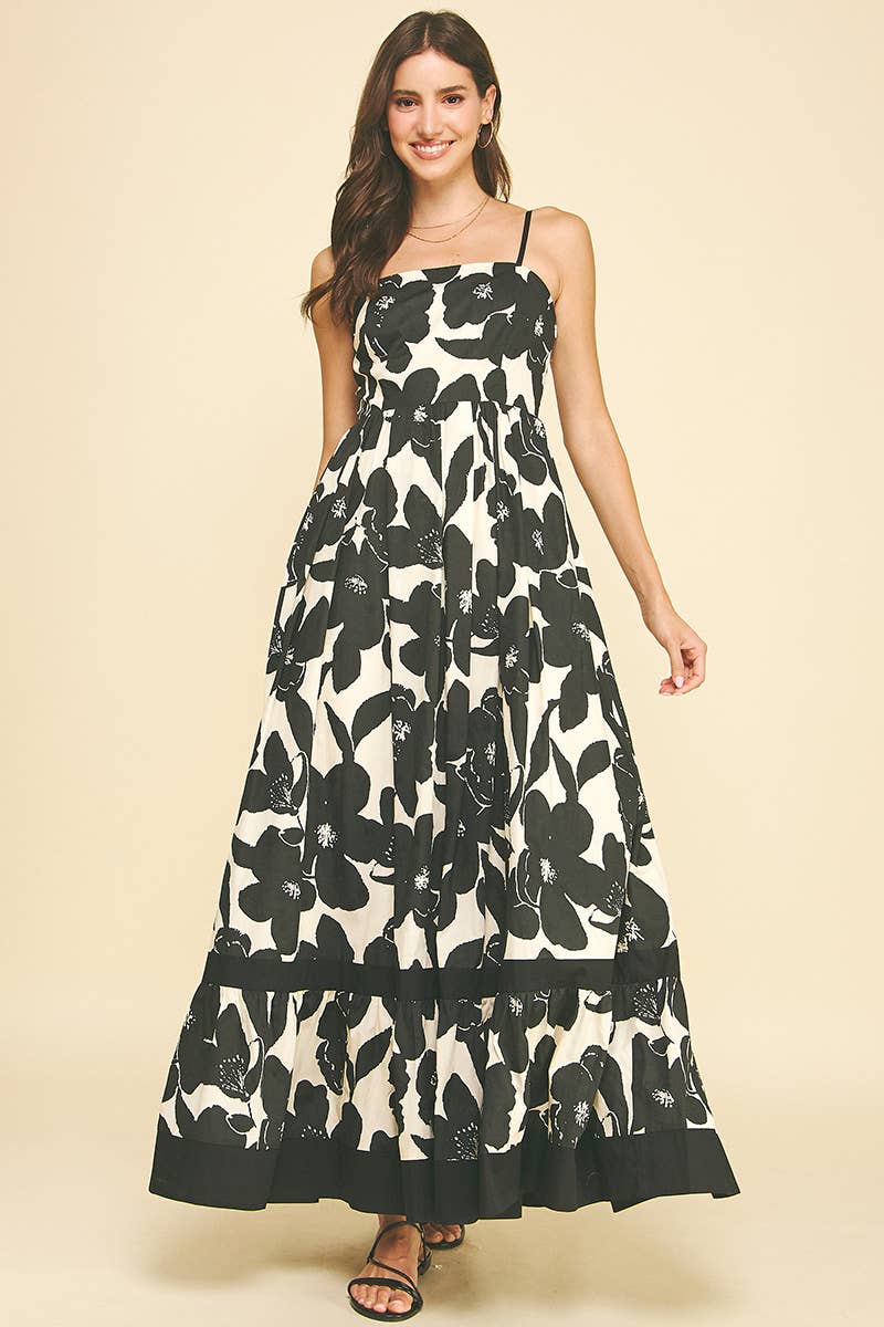 FLORAL TIERED MAXI DRESS - 6658D