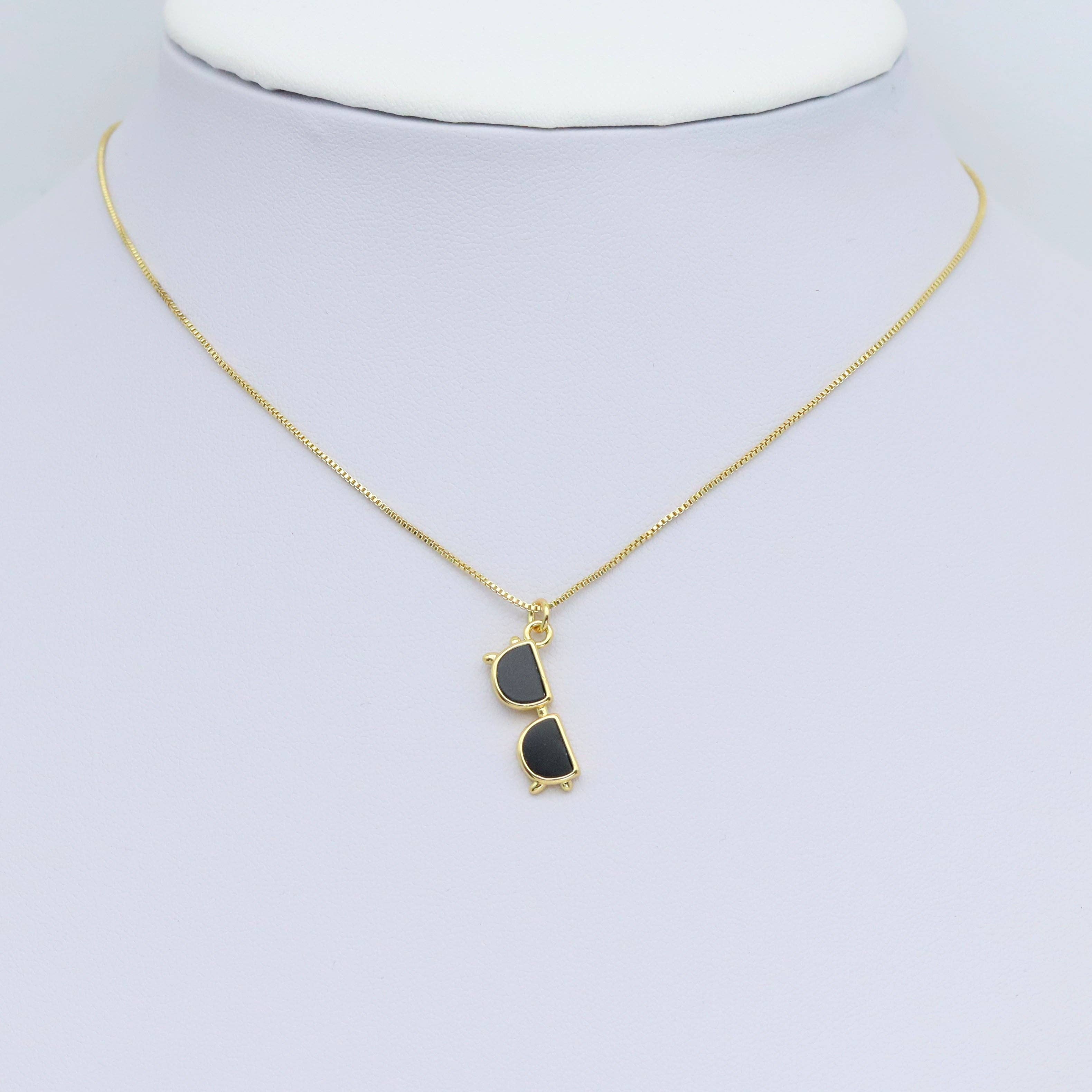 Black Enamel Gold Sunglasses Charm