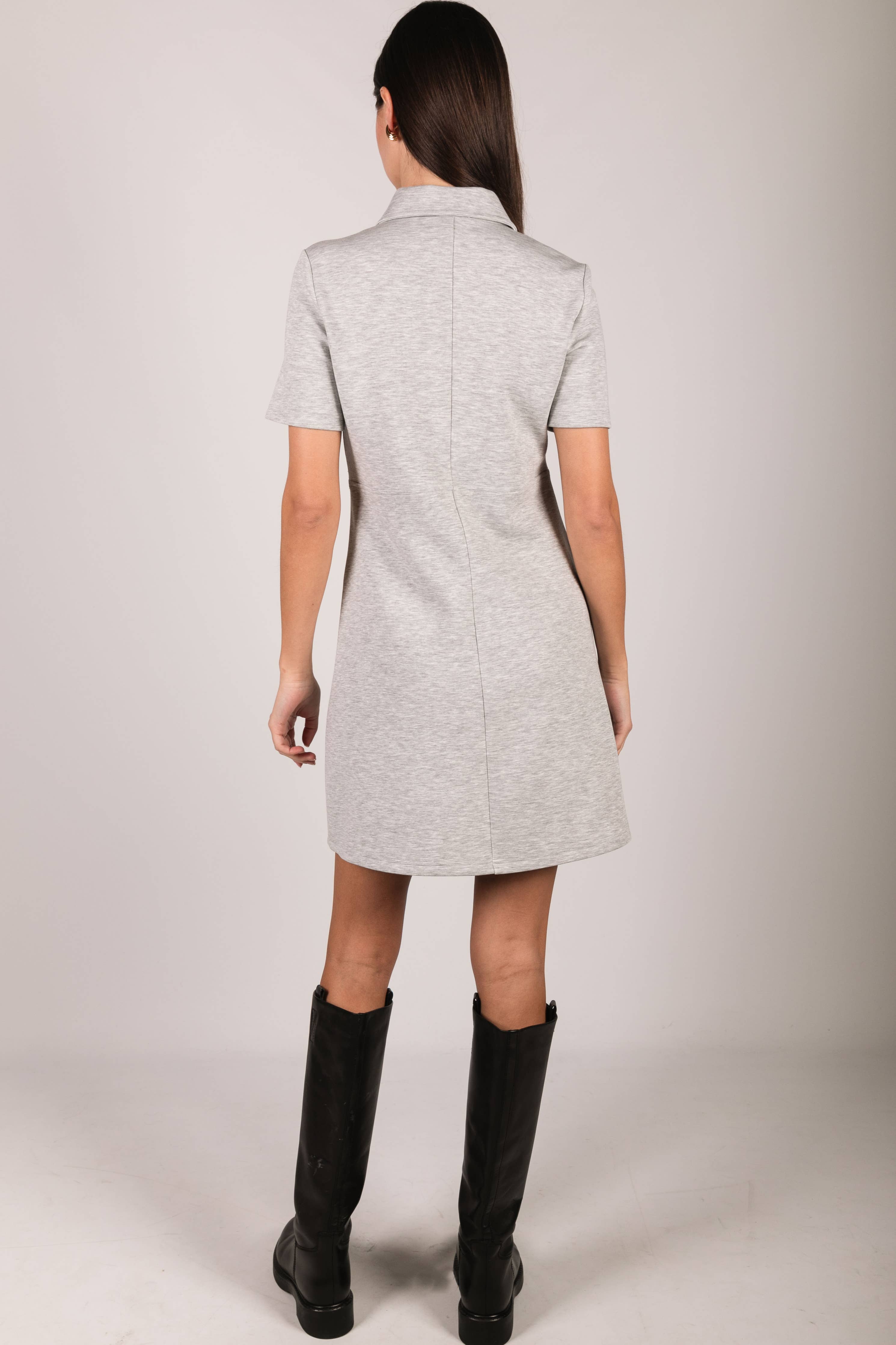 Butter Modal Quarter Zip Short Sleeve Dress