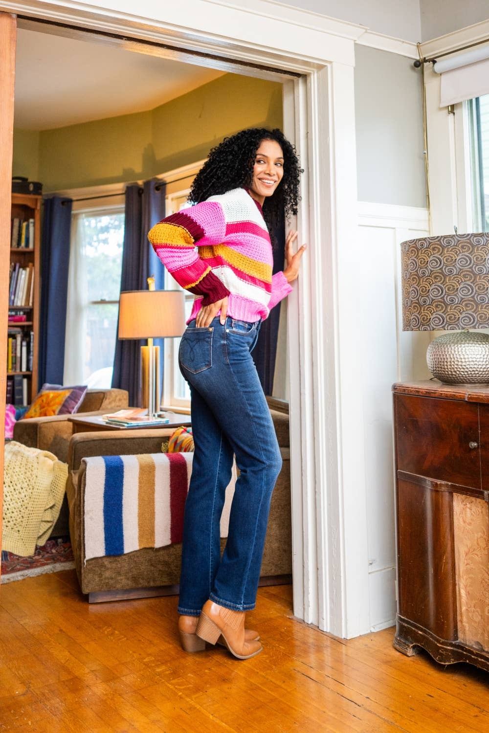 Vintage Wash Thermal Straight Denim