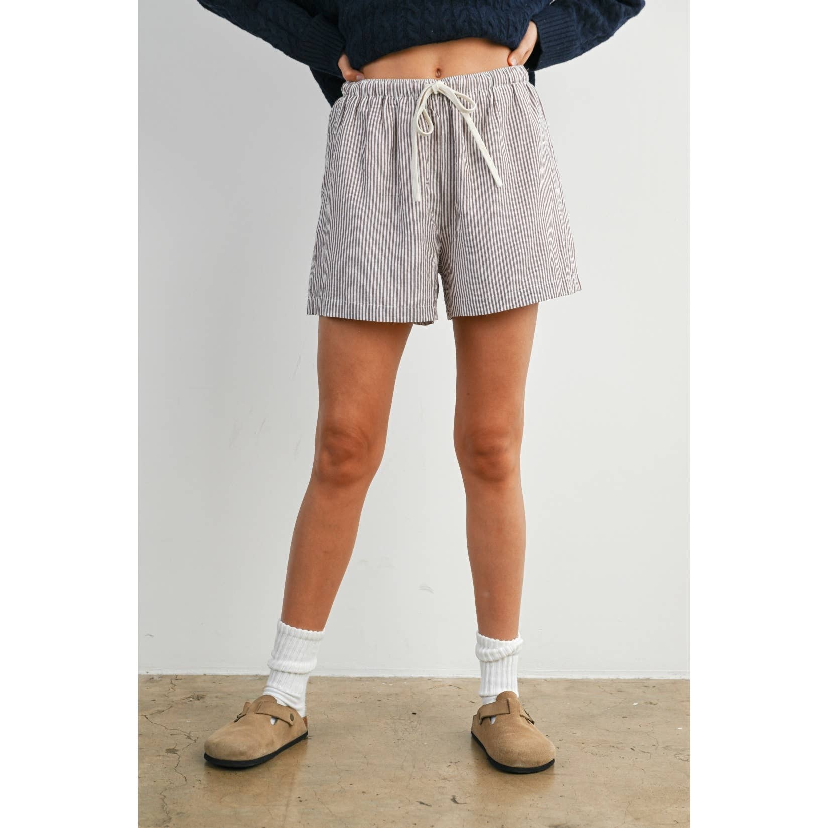 Casual Striped Drawstring Shorts - BMP7940