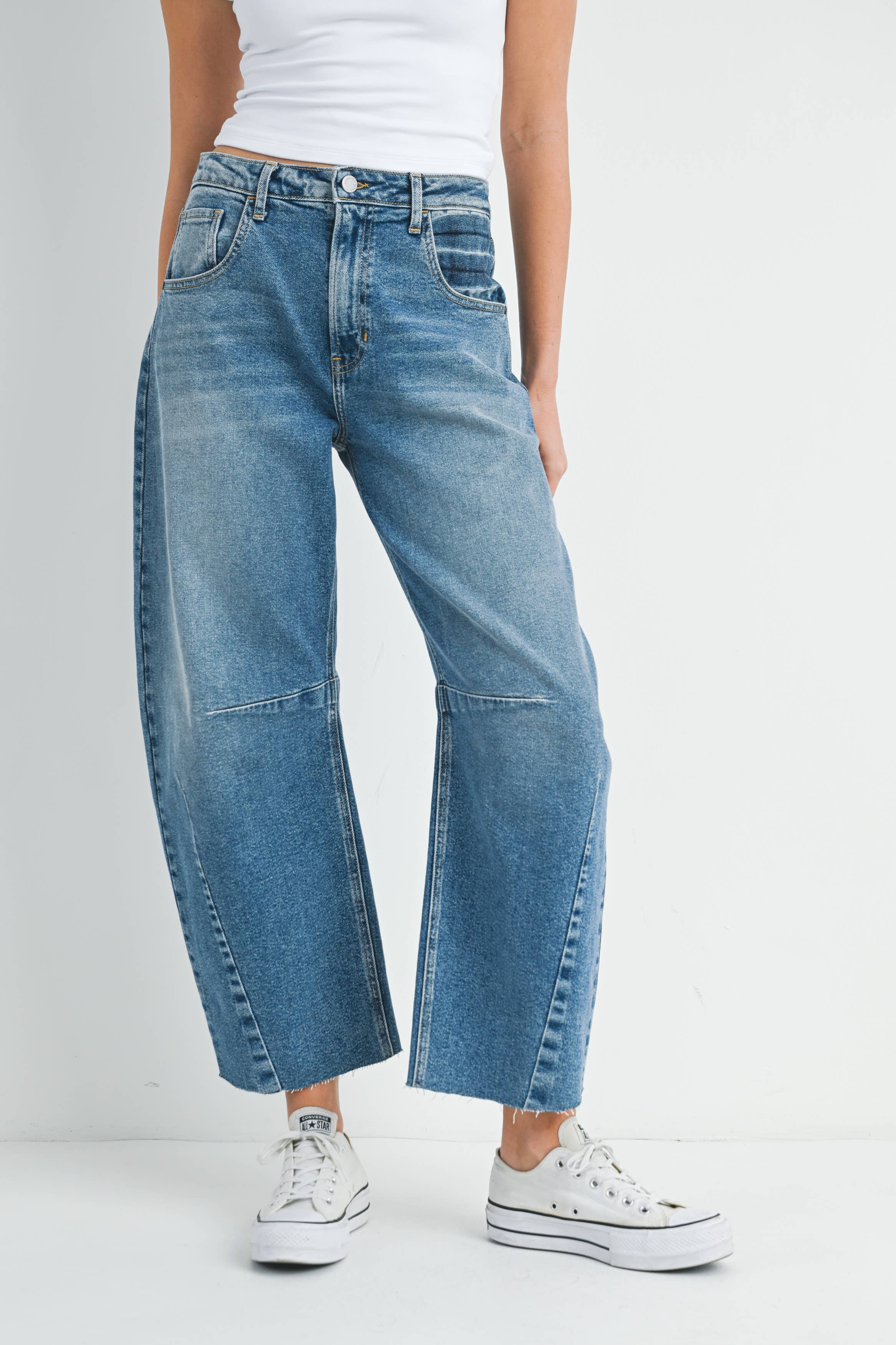 Just Black Denim Barrel Jean w/ Seams