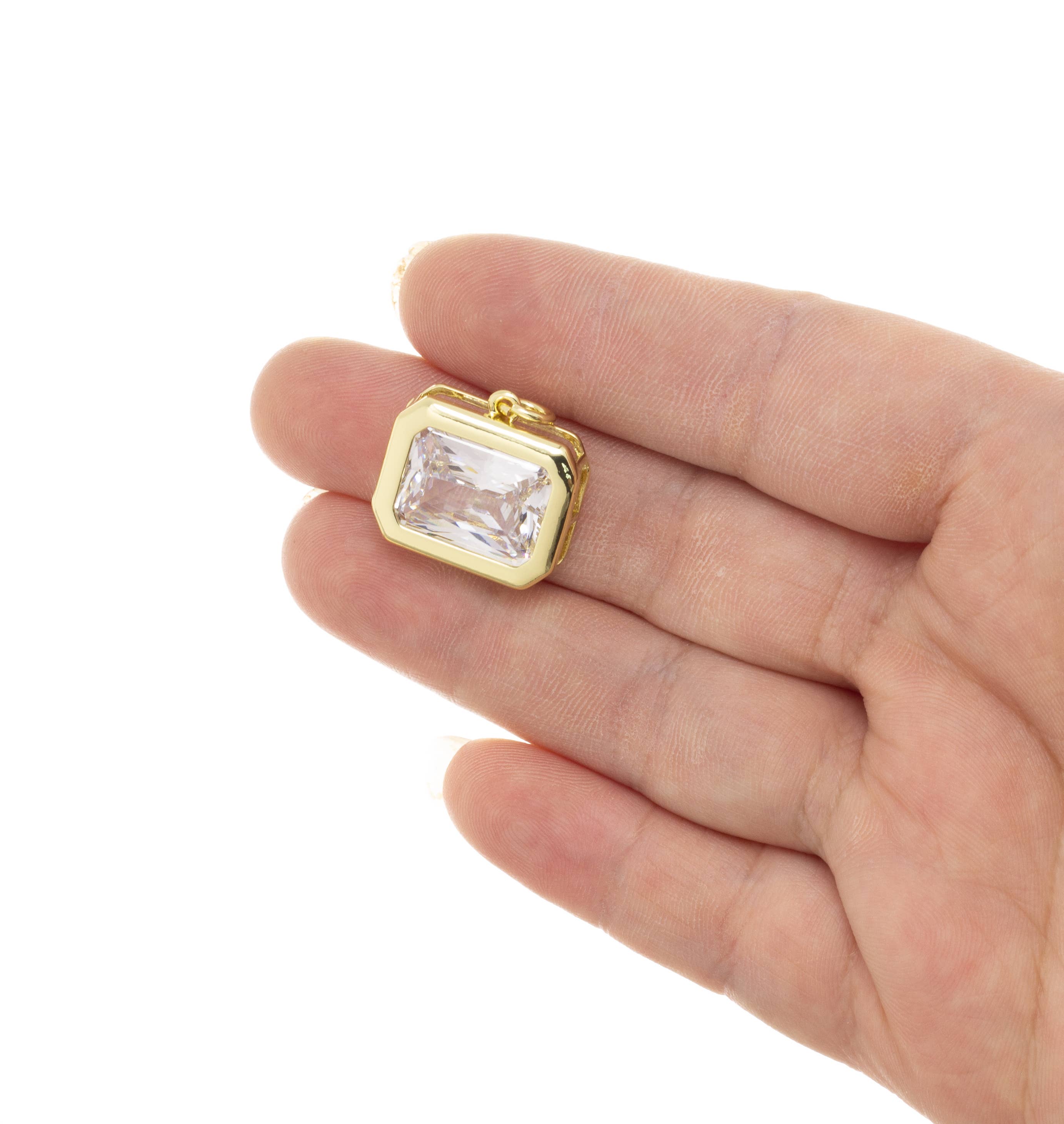 5A High Quality CZ Rectangle Pendant For Jewelry,CPG3152
