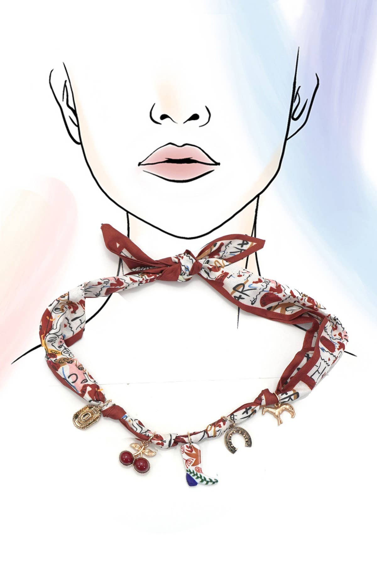 SCARF CHARM NECKLACE