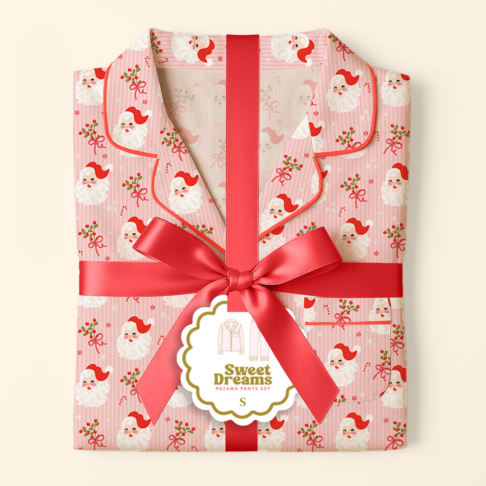 Sweet Dreams Pajama Pants Set-Holly Jolly Santa