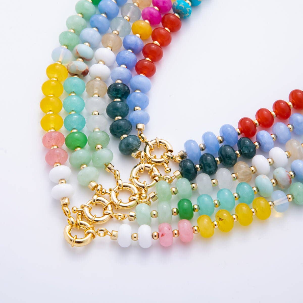 Candy Gemstone Beaded Chain Necklace