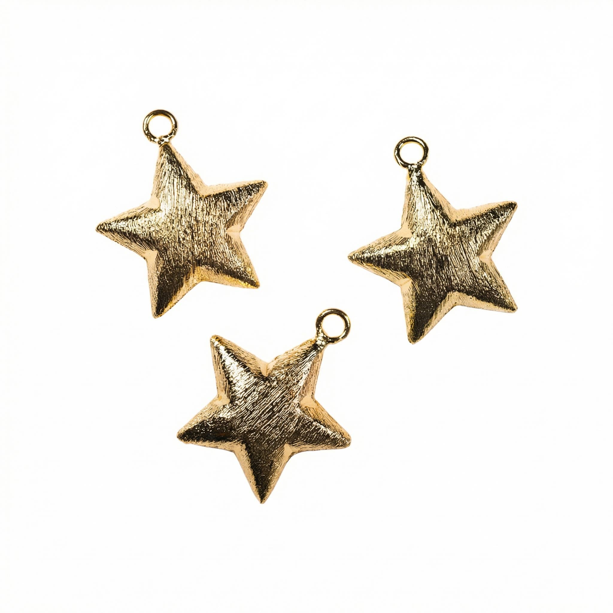 Gold Puffy Star Pendant Statement Piece Gift CPG2952