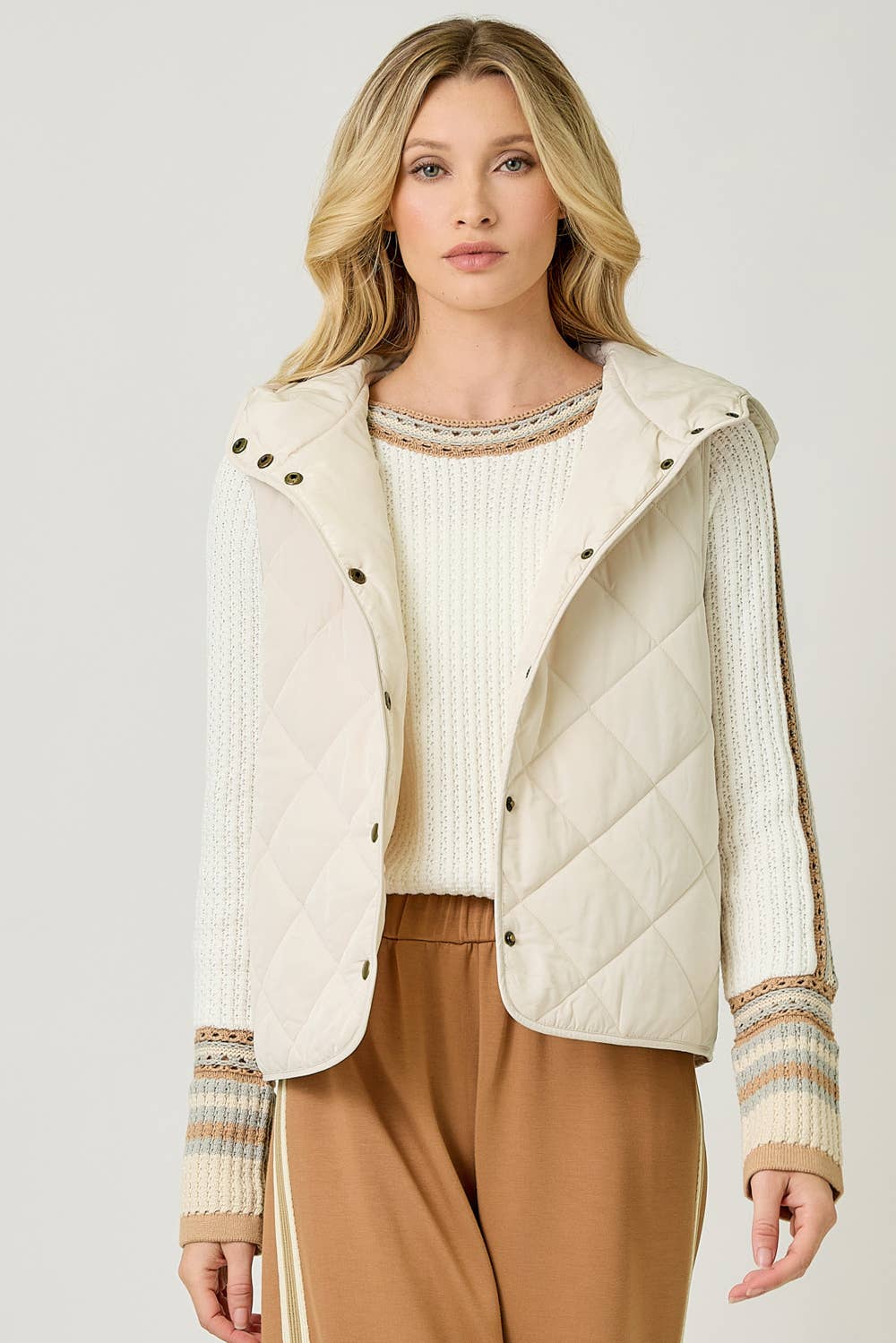 Quilted Puffer Hoodie Vest
