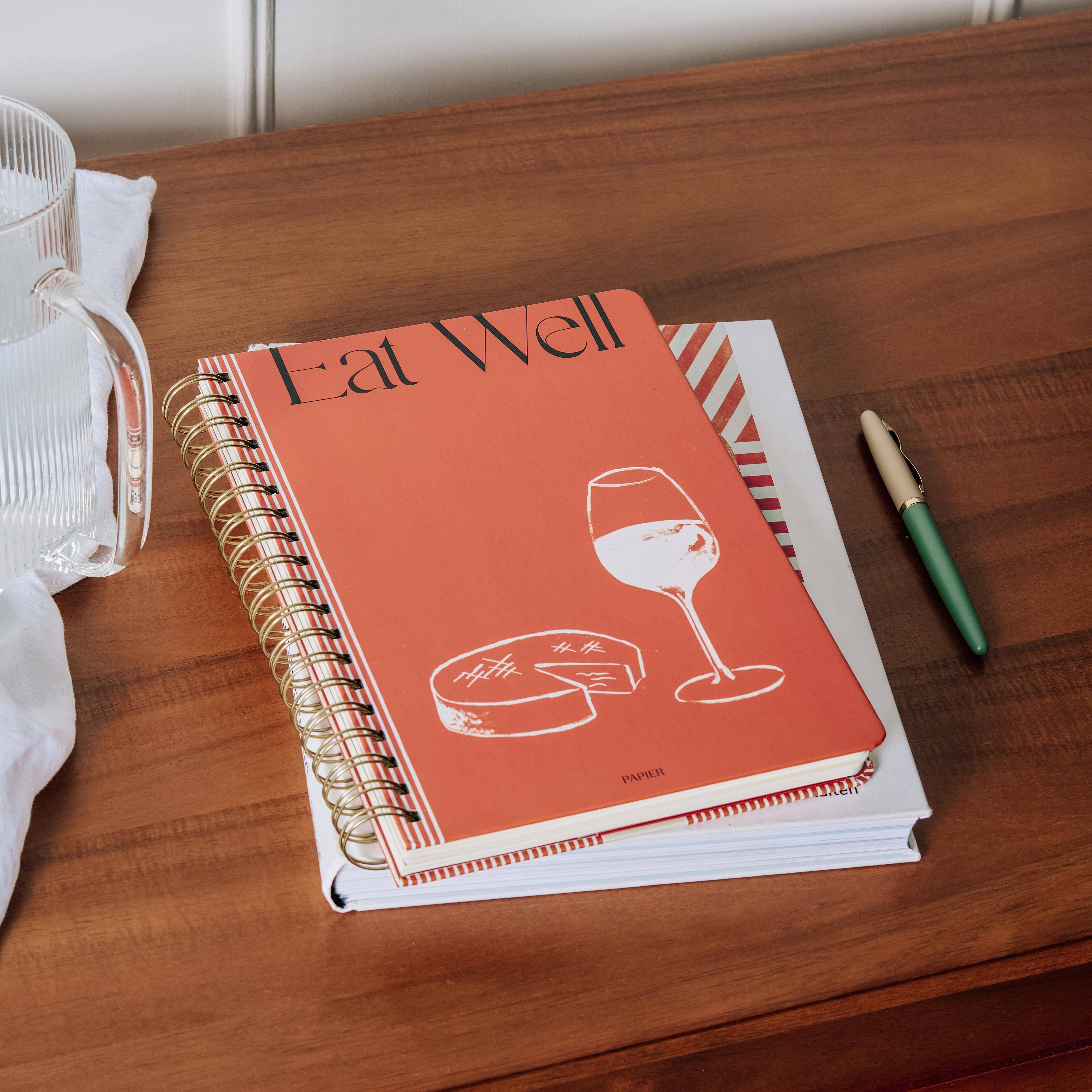 Eat Well Hardcover Spiral Guided Recipe Journal
