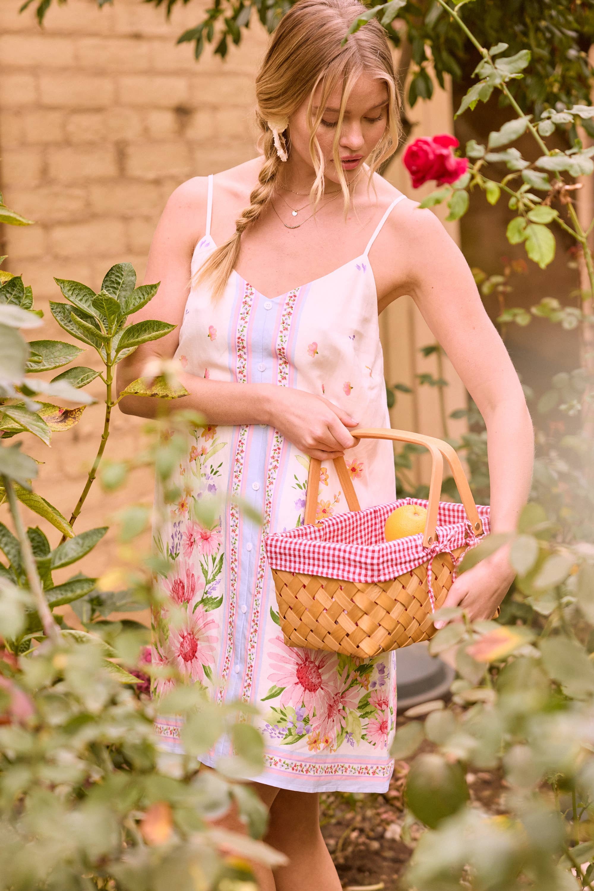 Floral Border Print Mini Dress