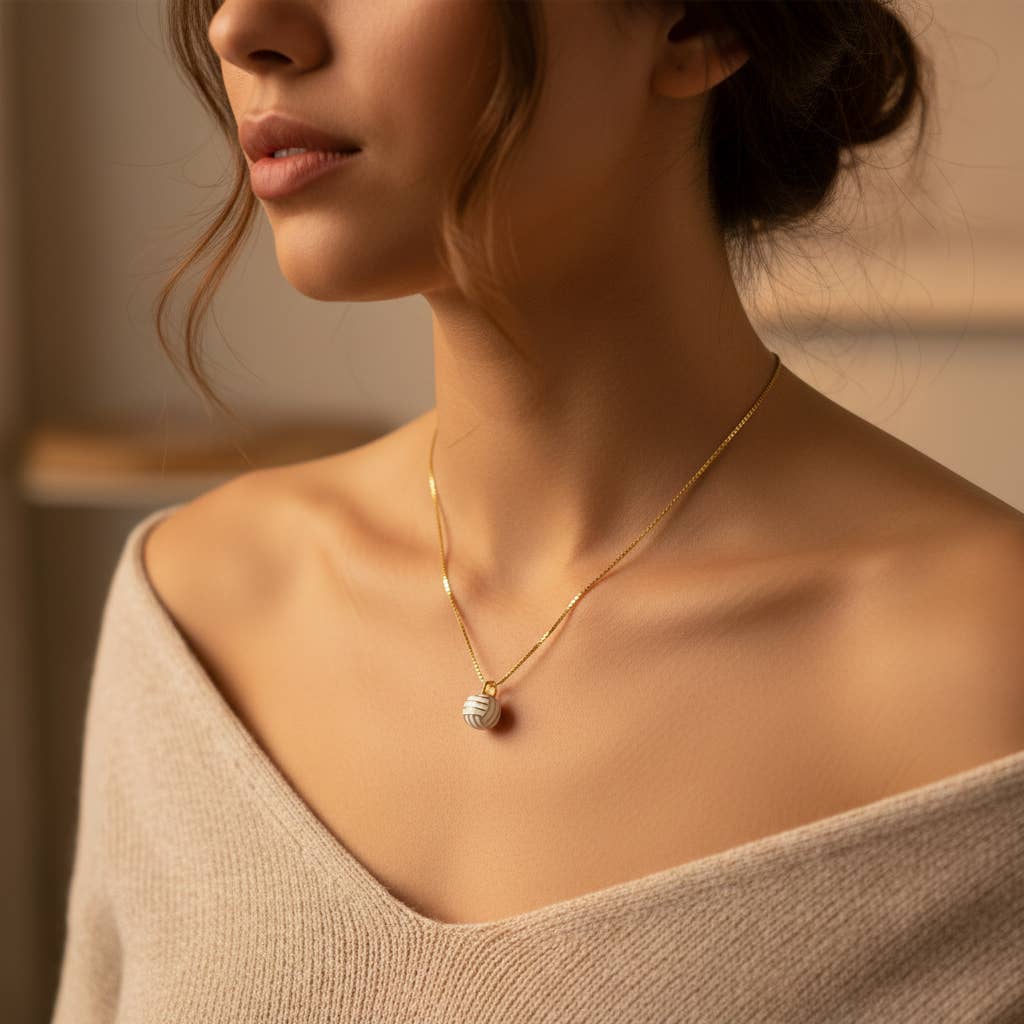 Gold Volleyball Charm