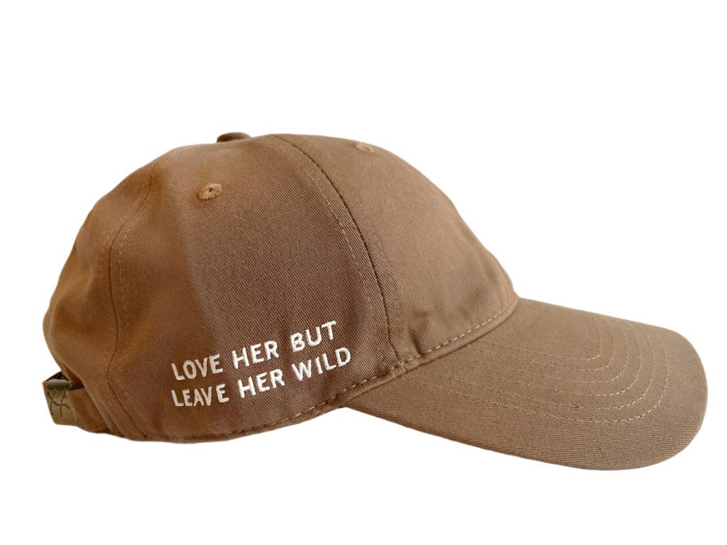 Mocha Cotton Dad Hat - Embroidered Heart Cap