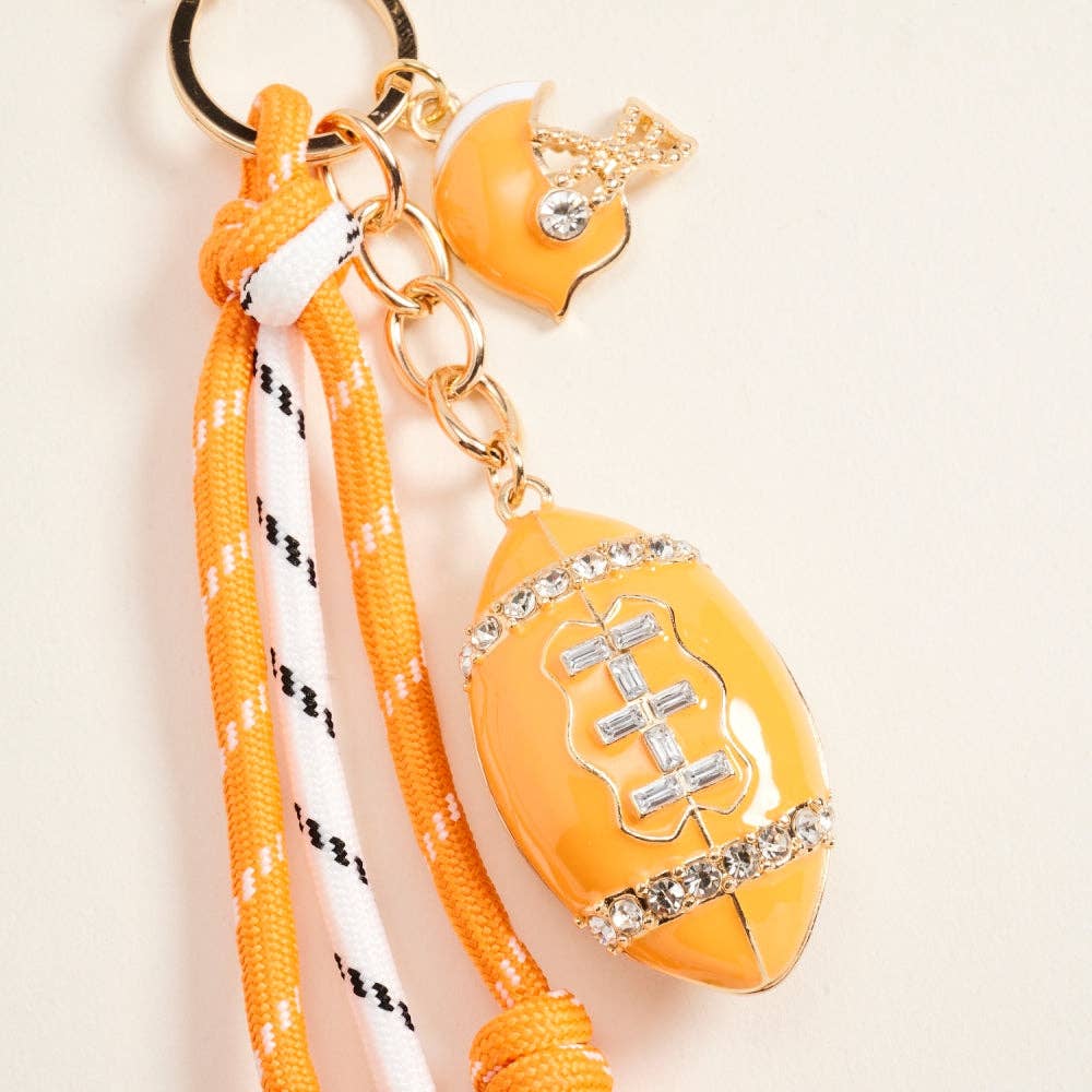 College Football Helmet Paracord Stone Keychain Bag Charm