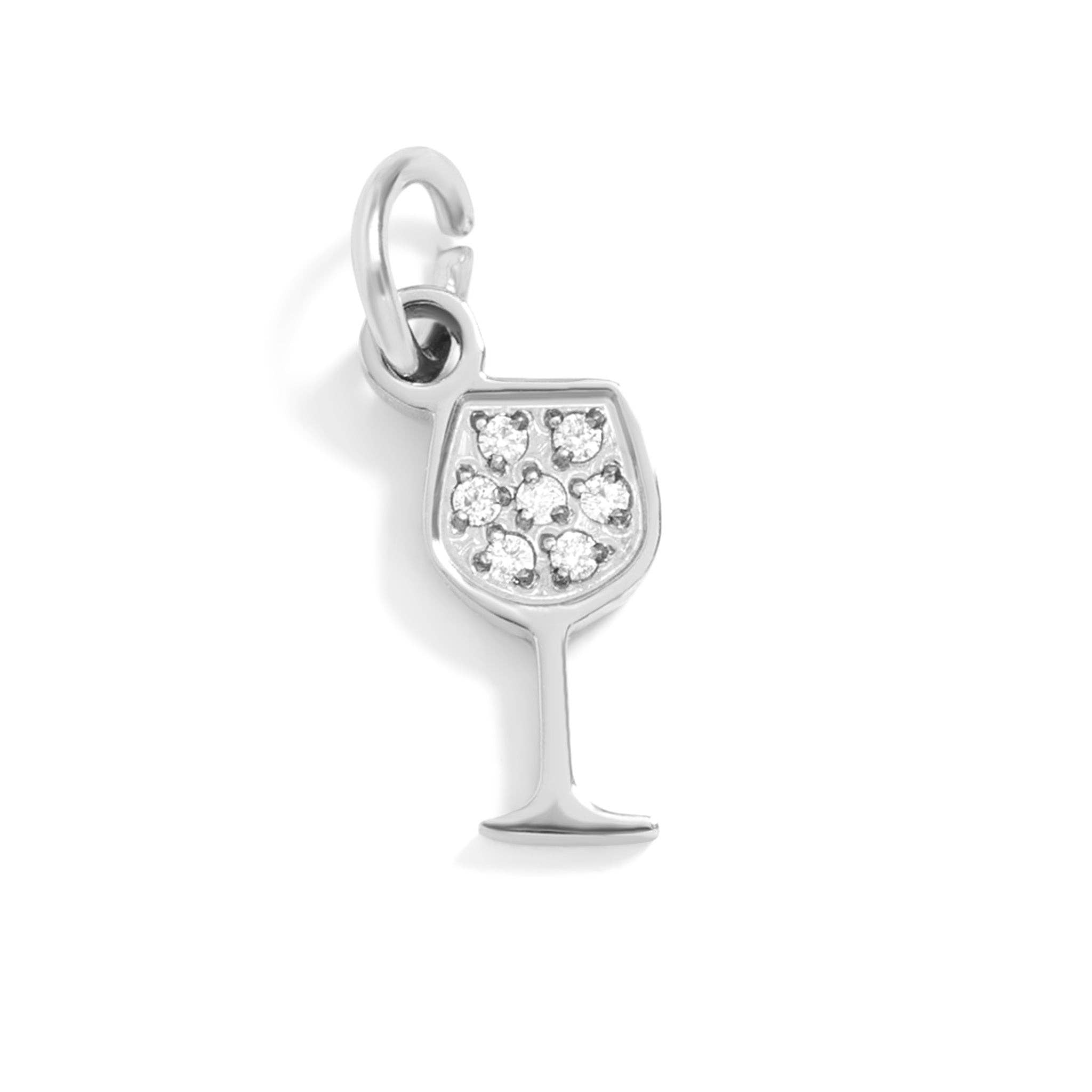 18K Gold PVD Stainless Steel Wine Glass Charm