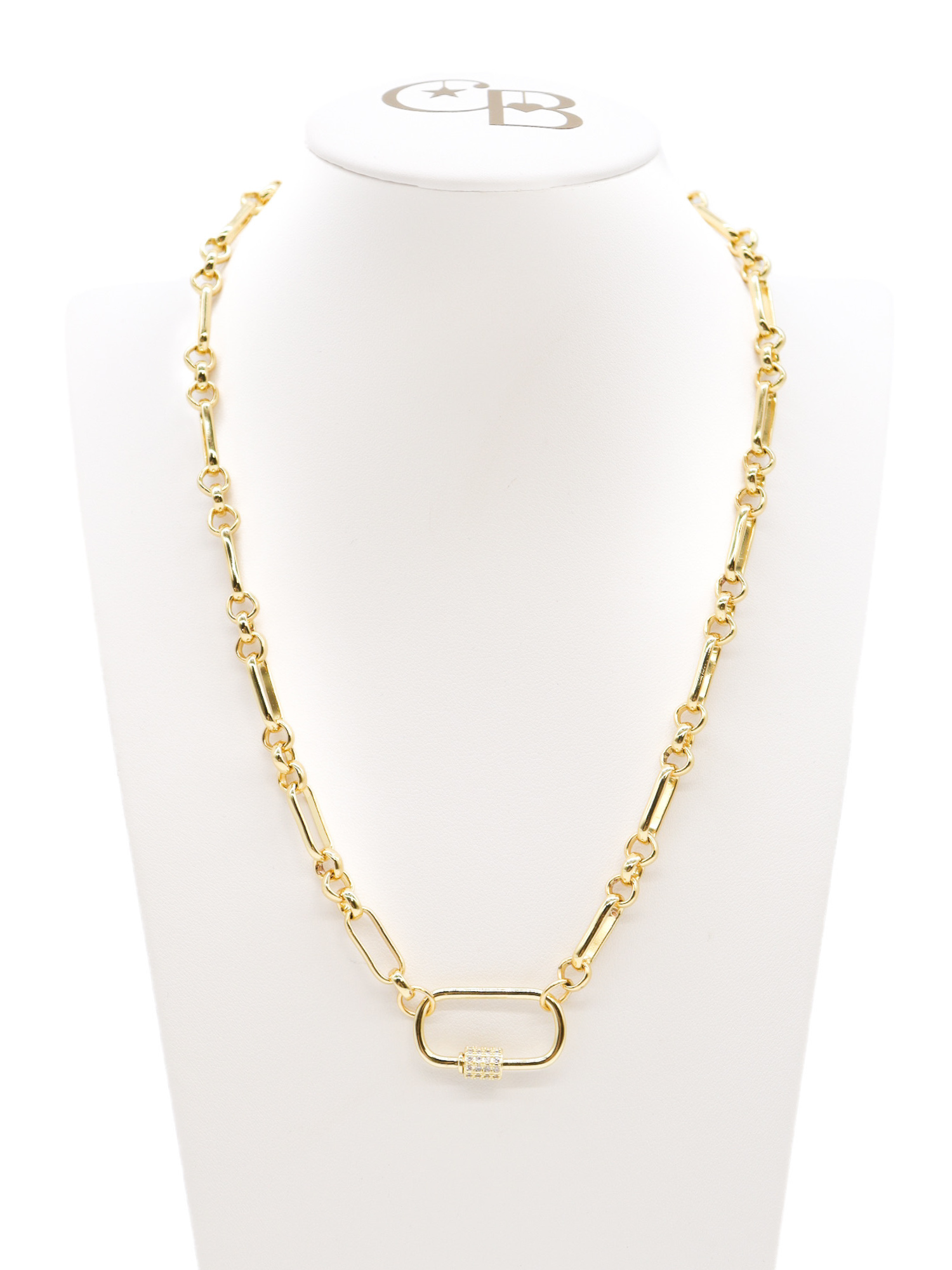 Limited Edition Gold Anna Necklace with Gabi Carabiner|16"
