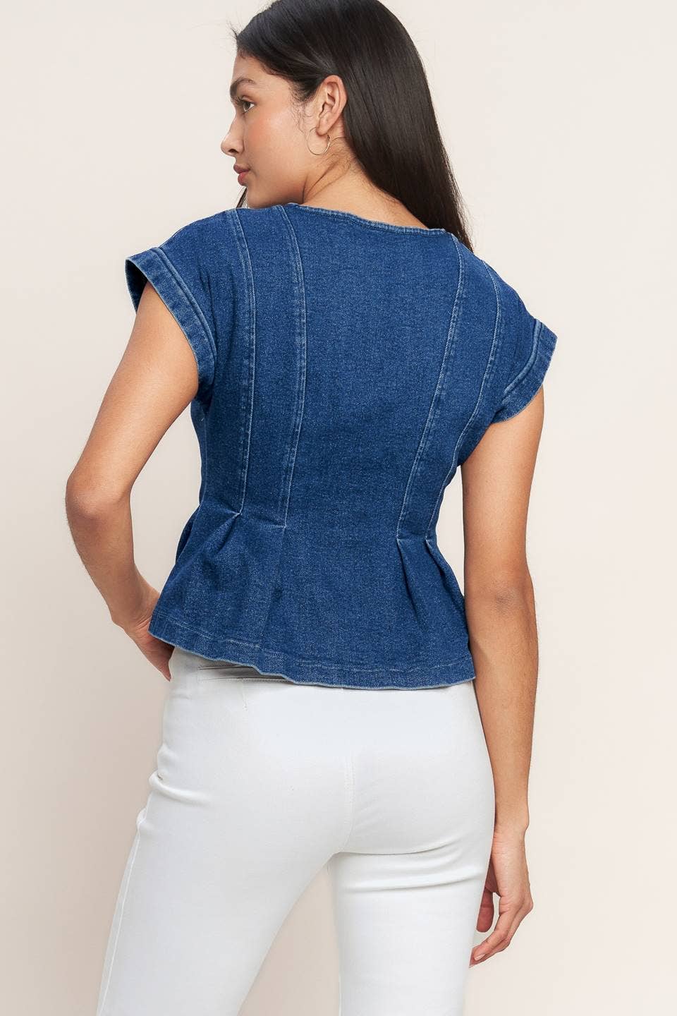 Emille washed denim top
