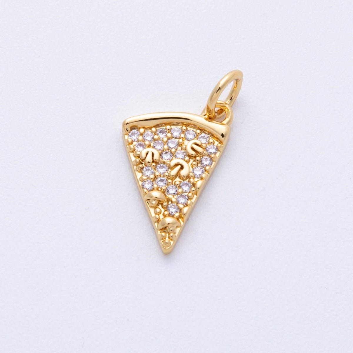 Micro Paved Mushroom Pizza Slice Charm
