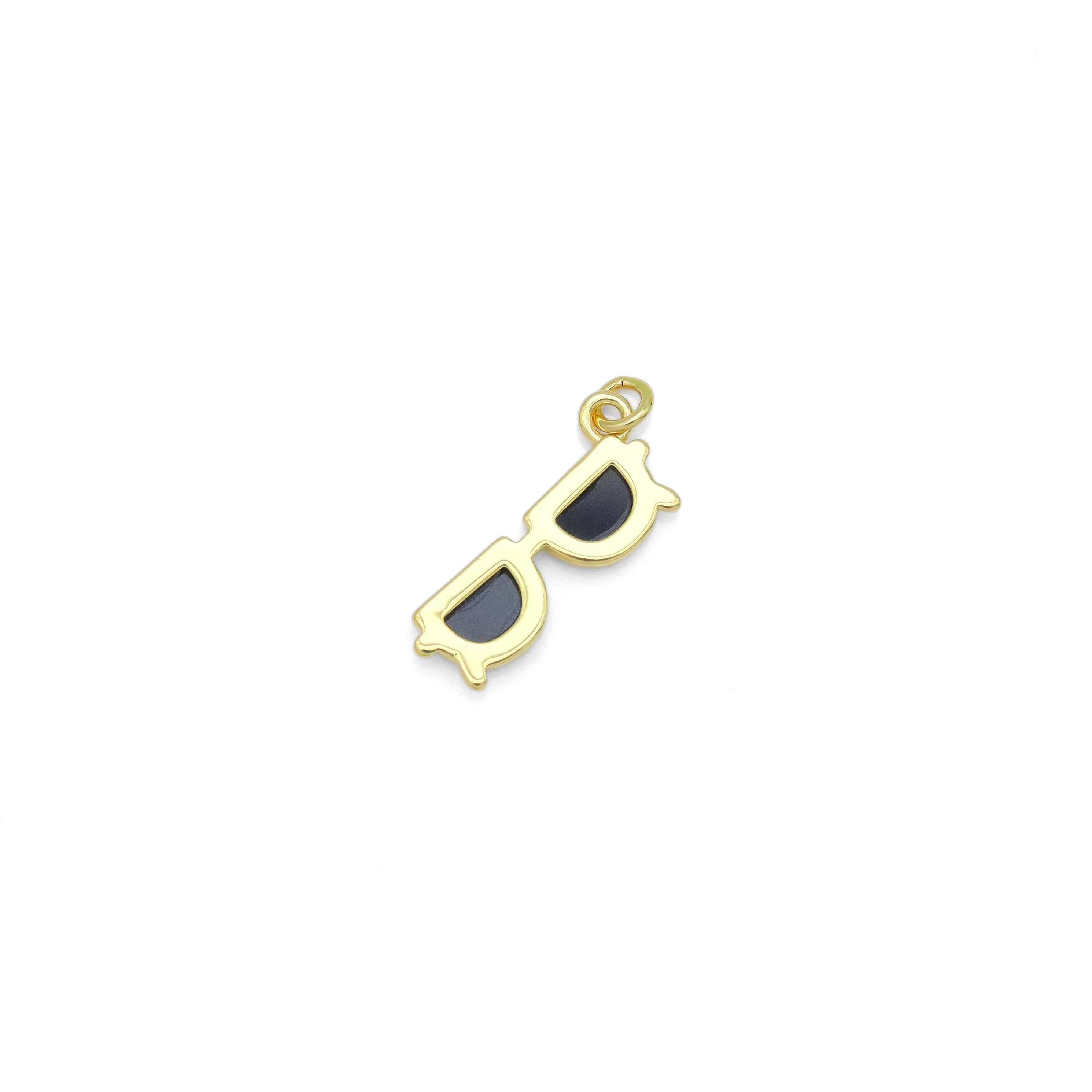 Black Enamel Gold Sunglasses Charm