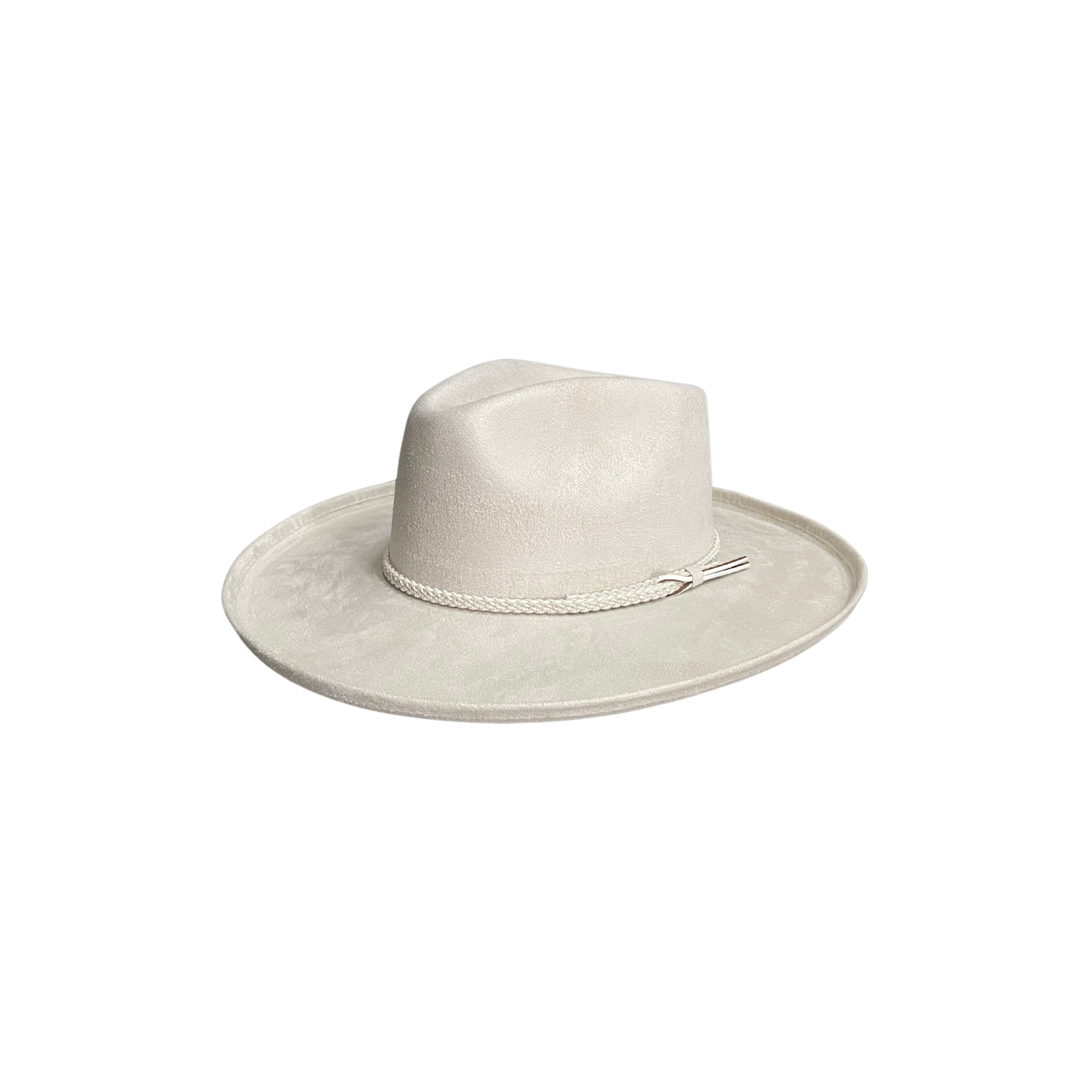 Jane Pencil Curl Stiff Brim Fedora Hat With Braided Band