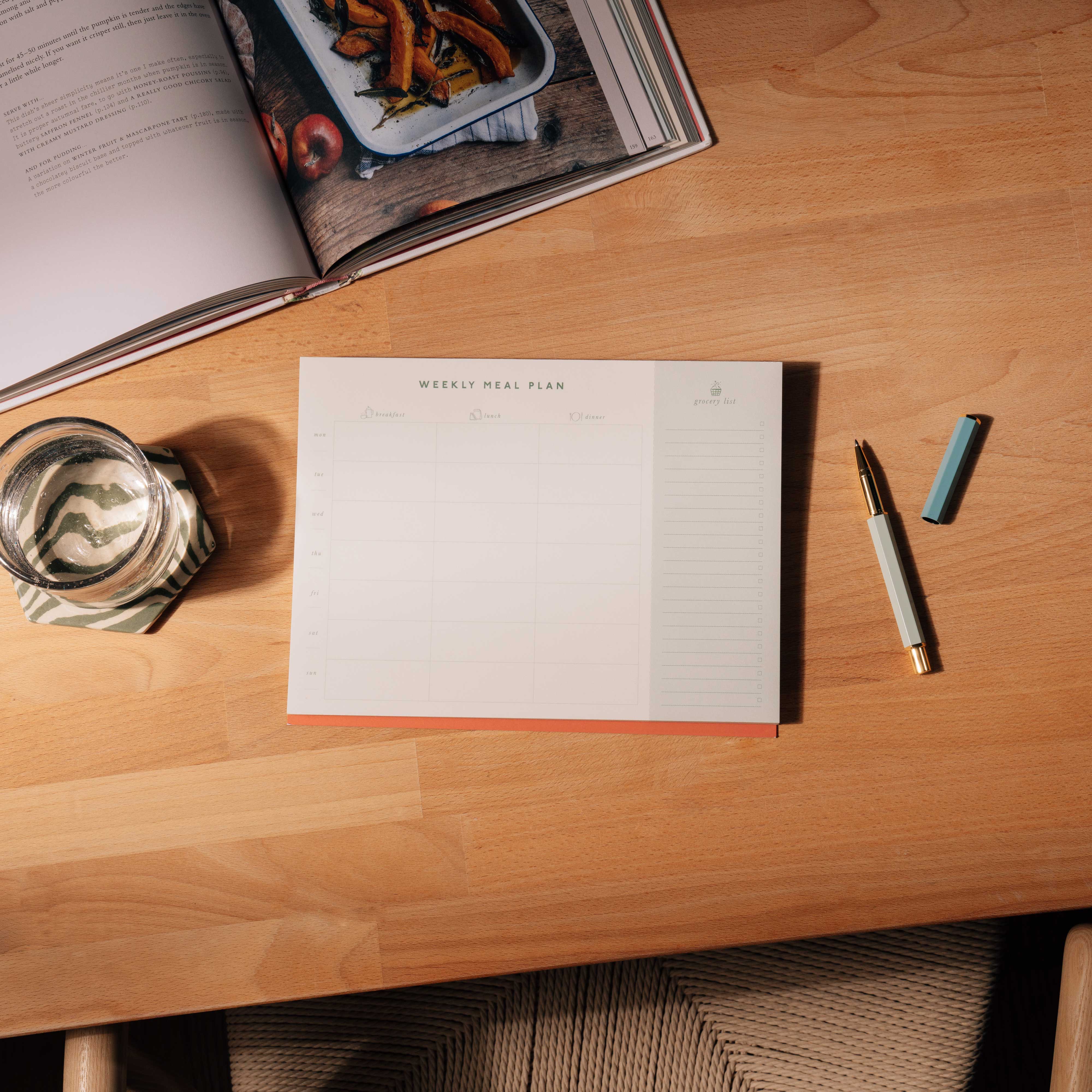 Eat Well Undated Weekly Meal Planner & Grocery List