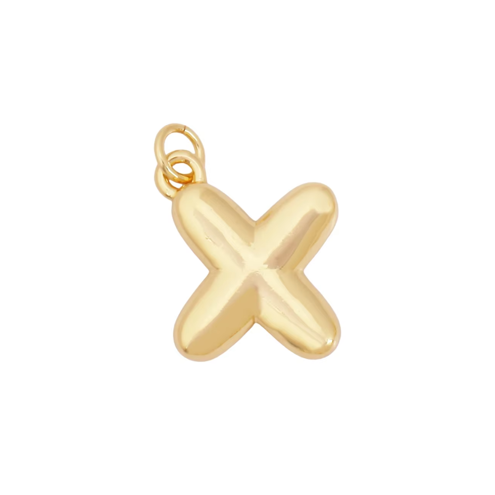 Bubble Letter Initial Charms
