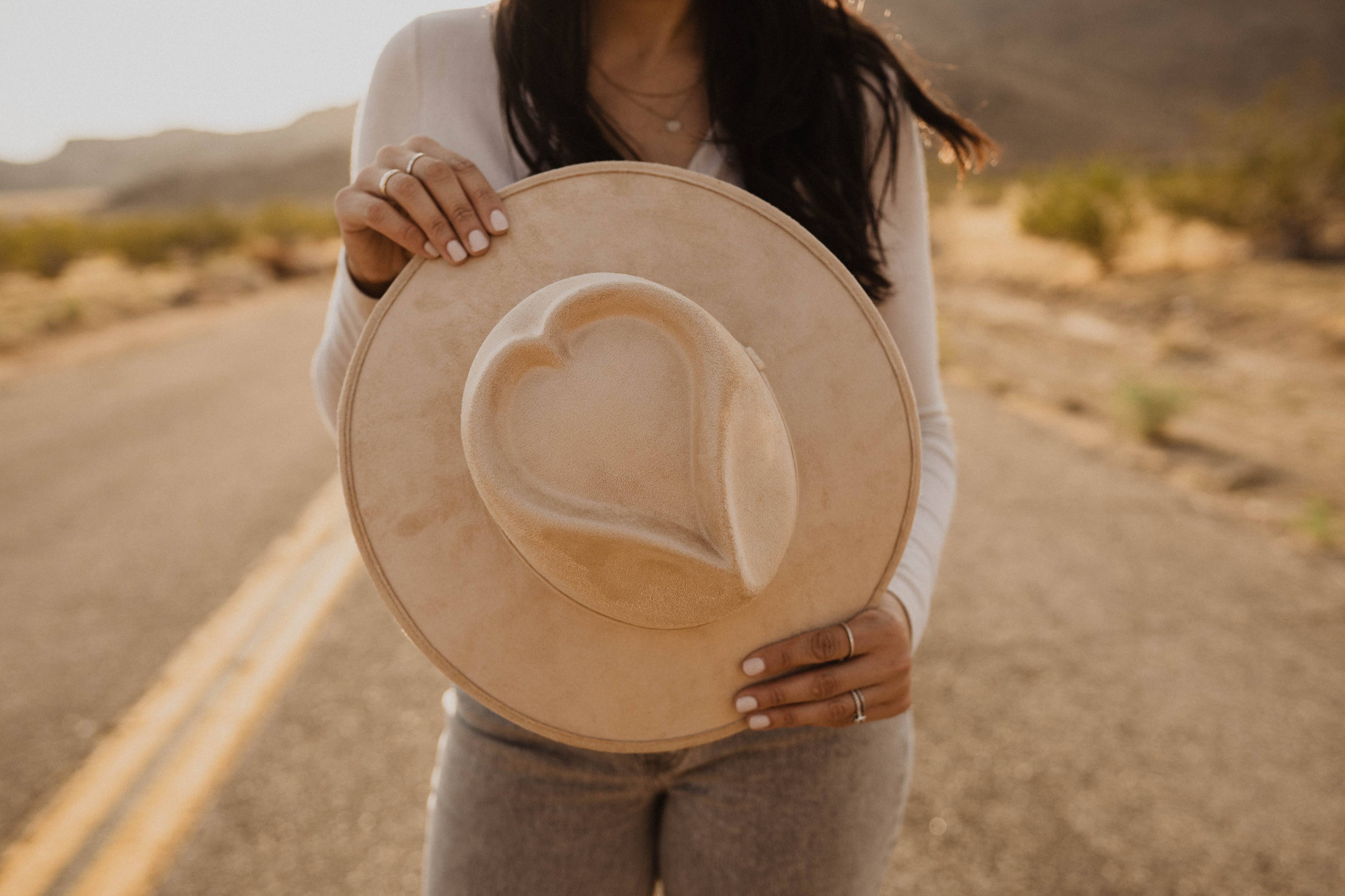 Sweetheart Fedora Hat: Nude