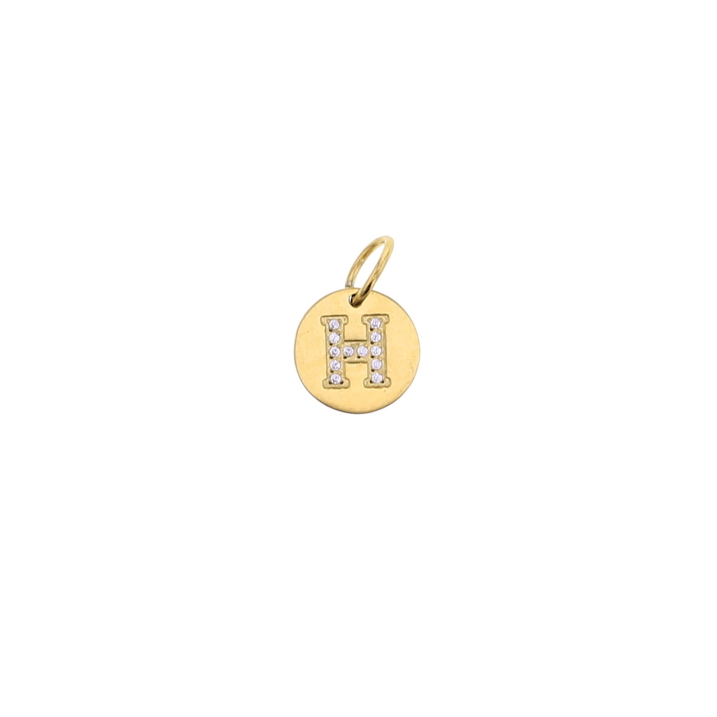 Cubic Zirconia Letter Charm