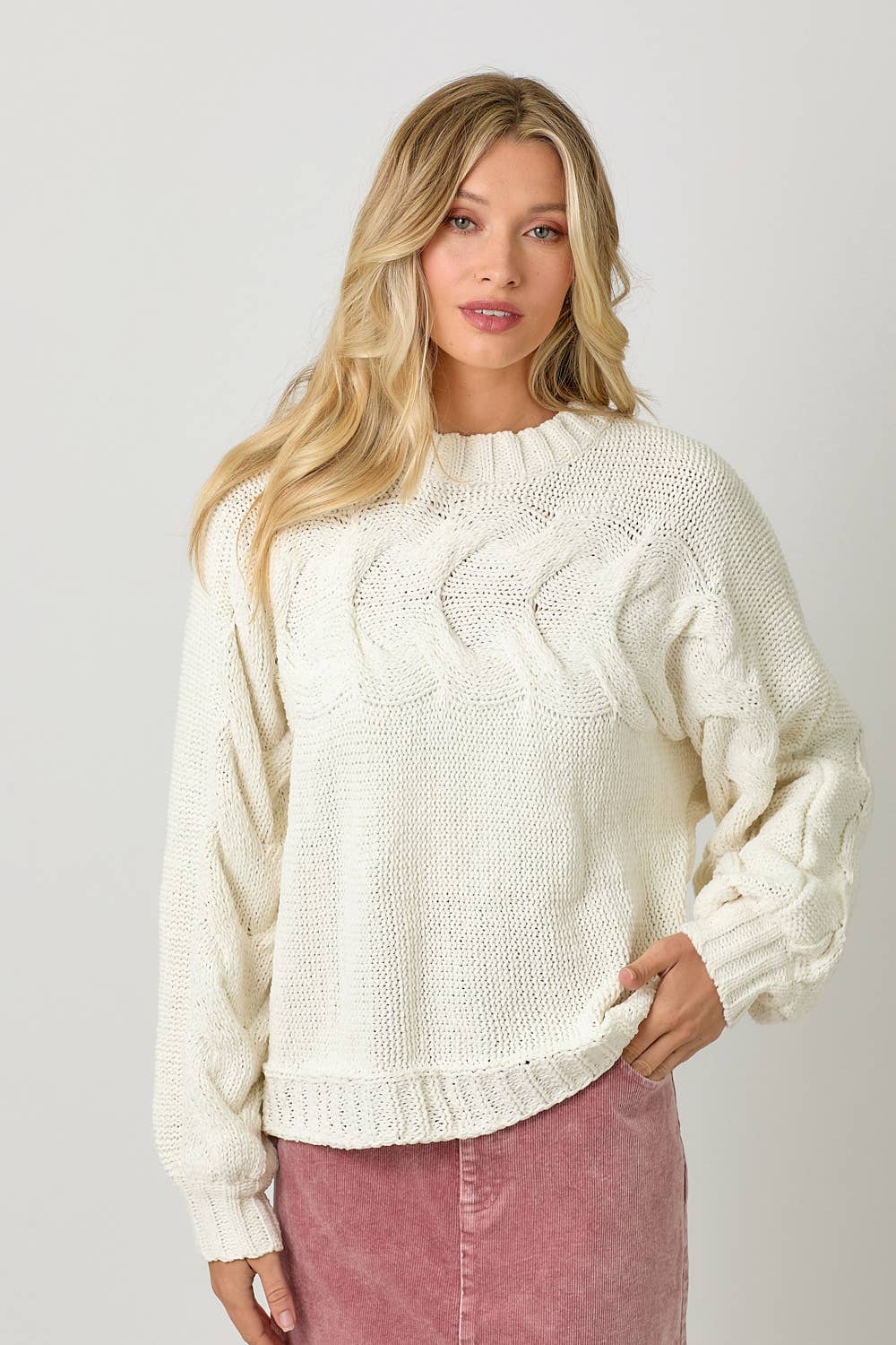Camille Cable Pullover Sweater