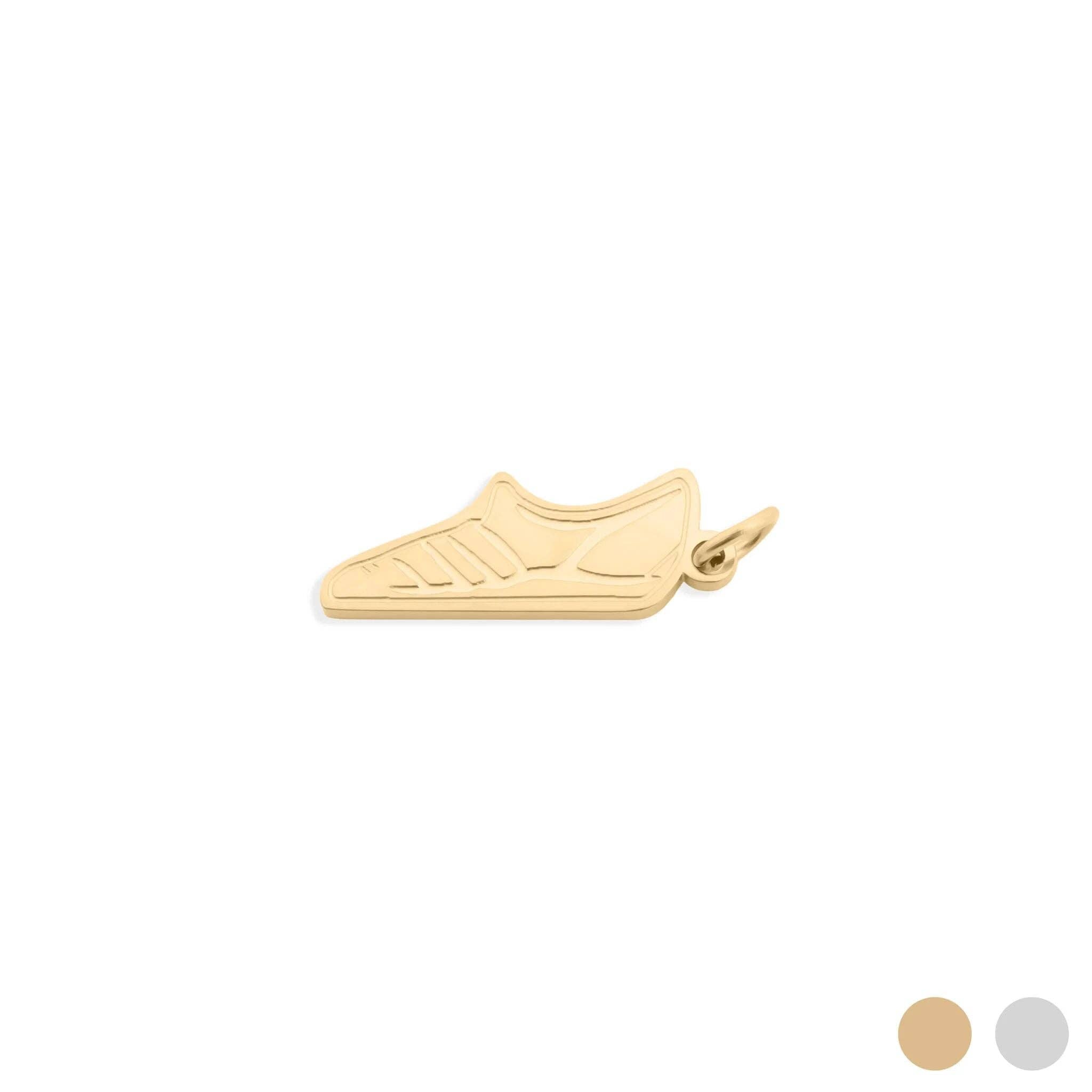 18K Gold PVD Stainless Steel Track Shoe Charm