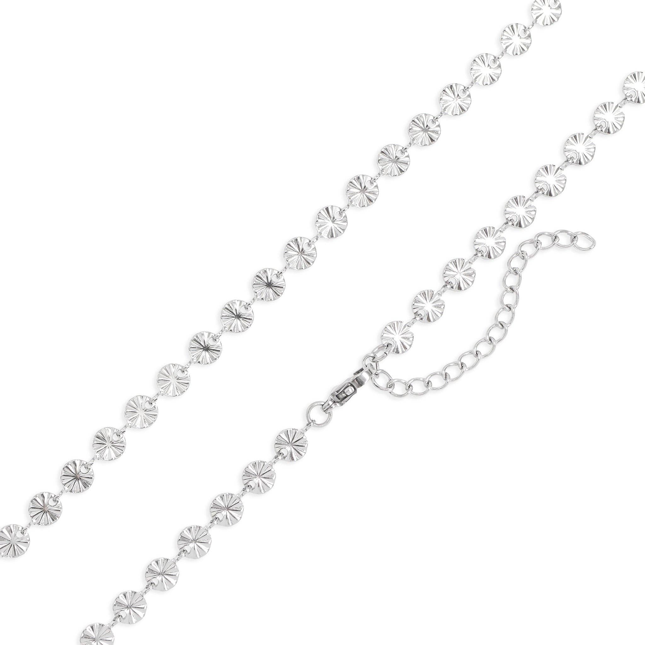 18K Gold PVD Stainless Steel Sunburst Chain Necklace