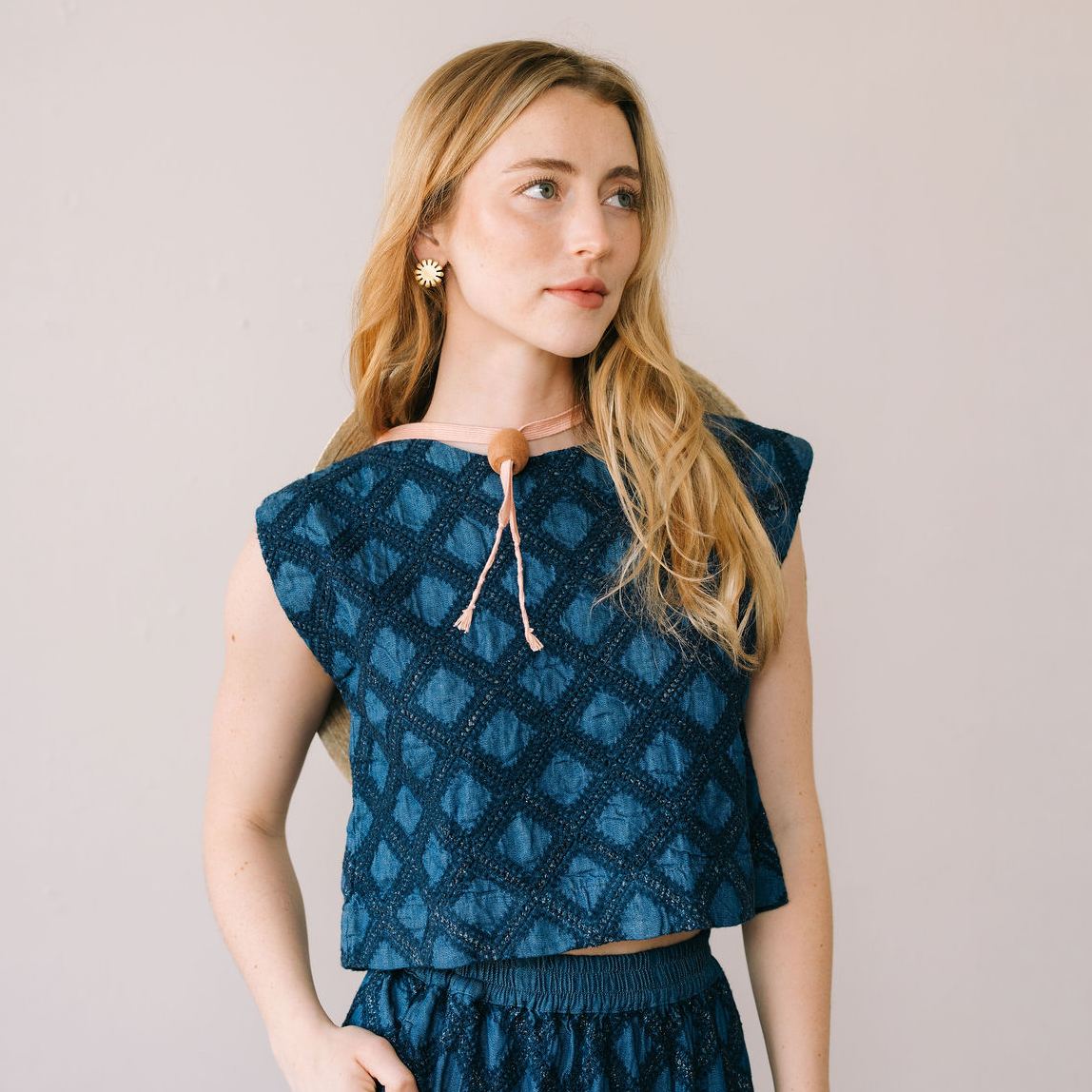 Denim Eyelet Greta Top