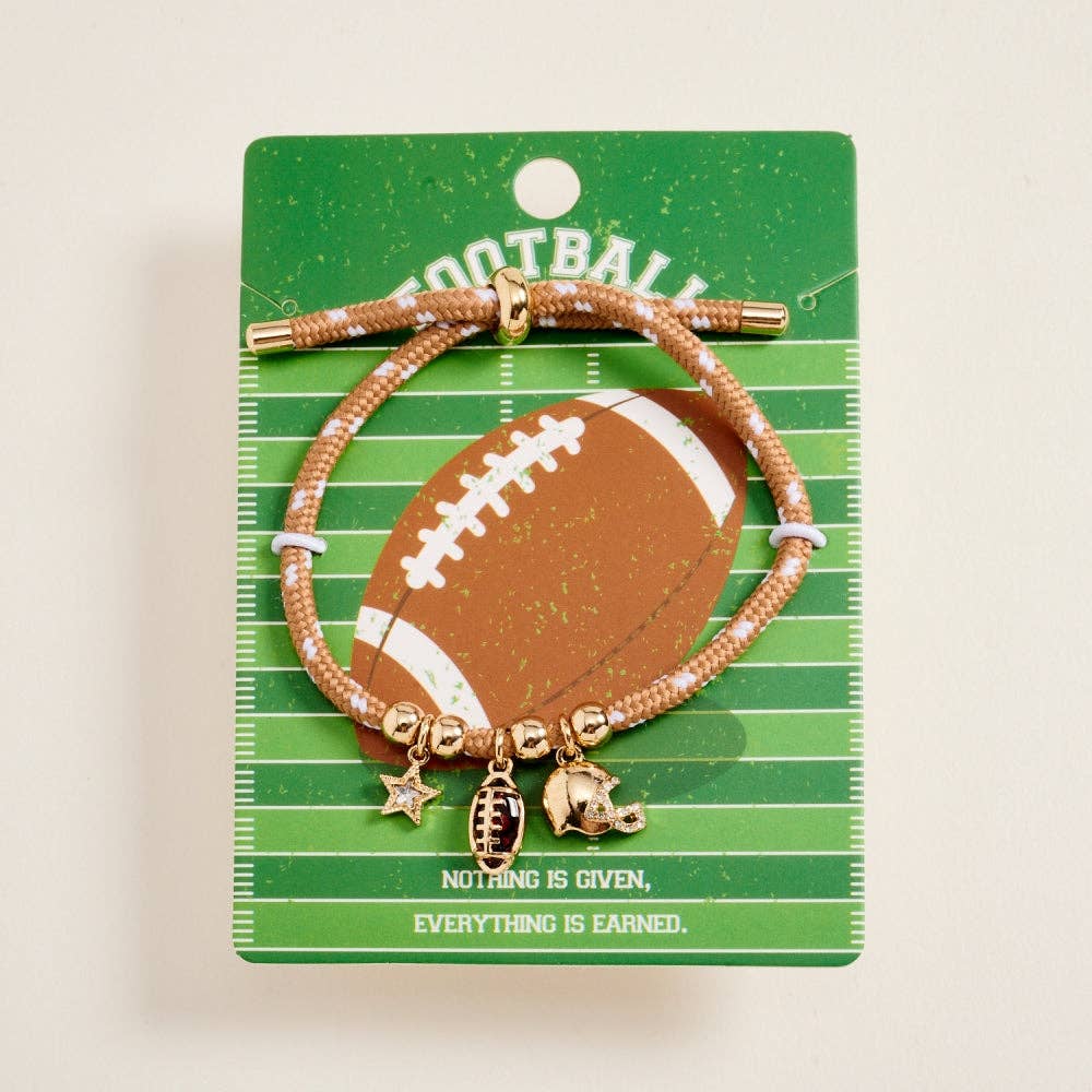 Football Star Helmet Rope Pull Tie Bracelet