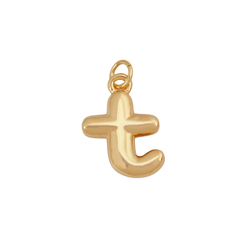 Bubble Letter Initial Charms