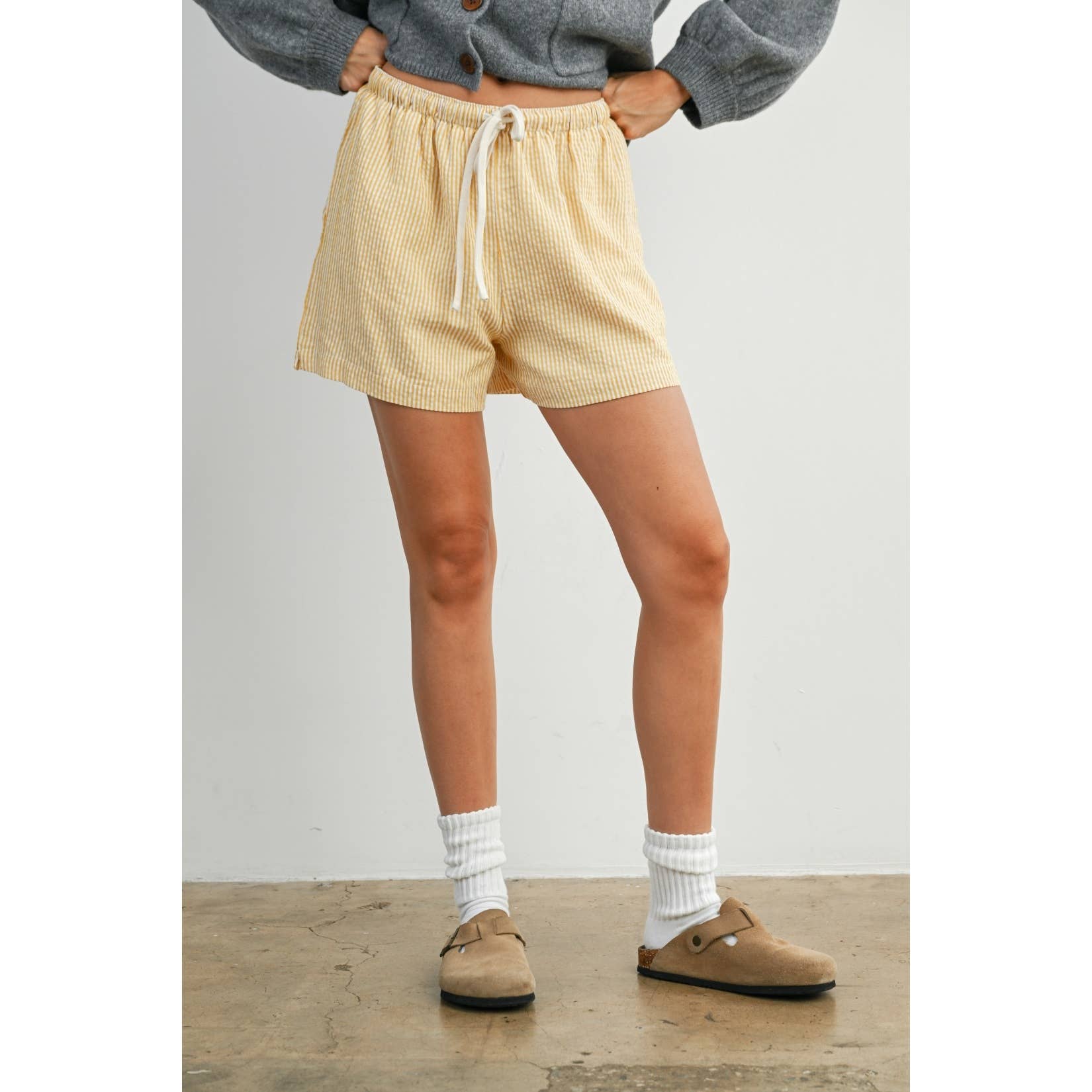 Casual Striped Drawstring Shorts - BMP7940