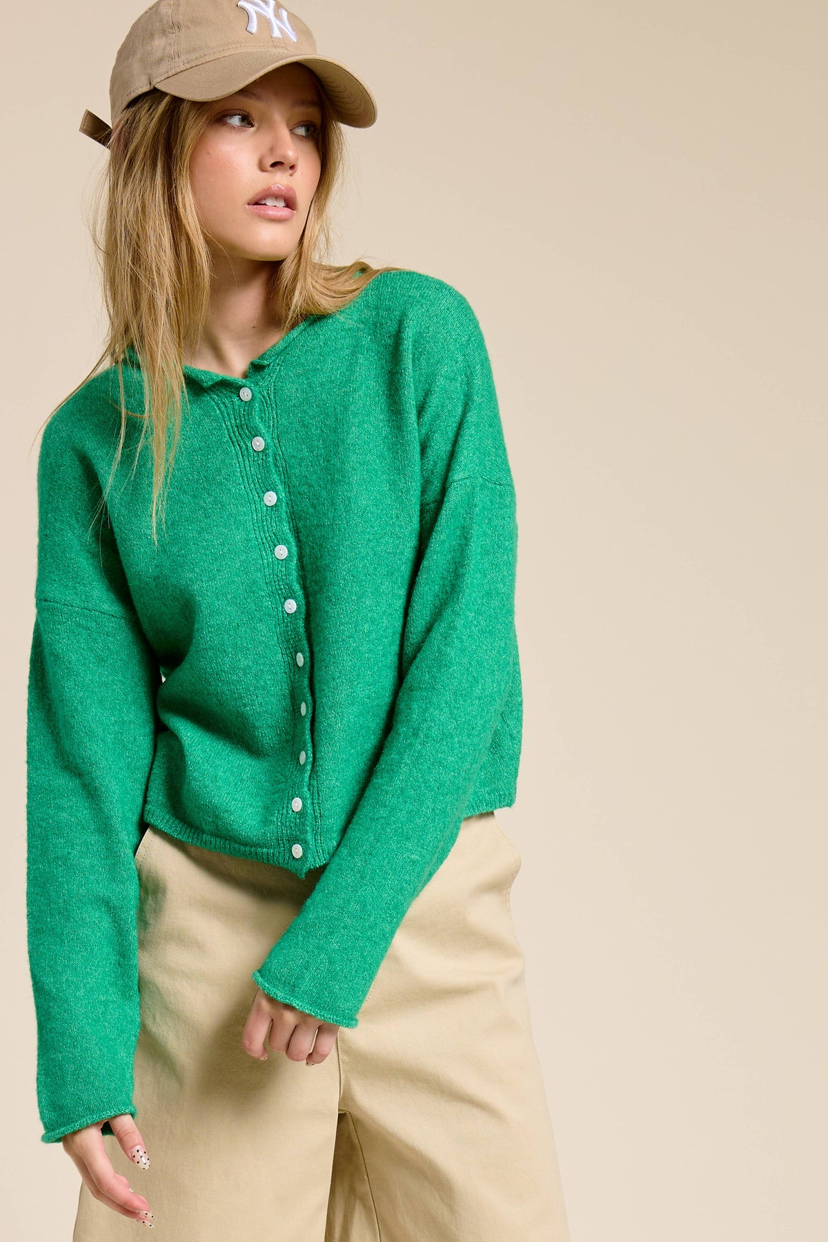 Open-Pack Essential Button Down Cardigan Top