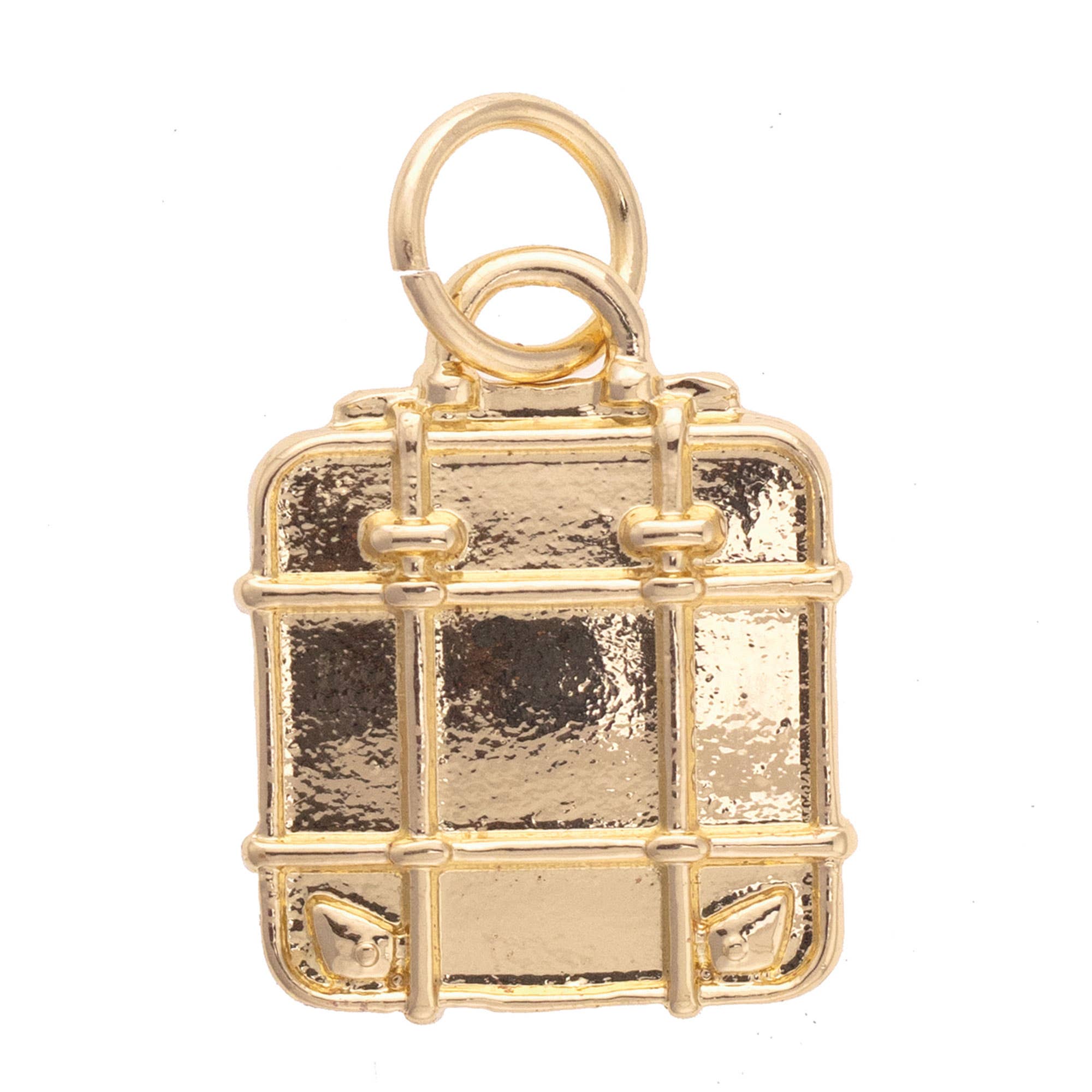 Oversized Luggage Charm in Shiny Gold