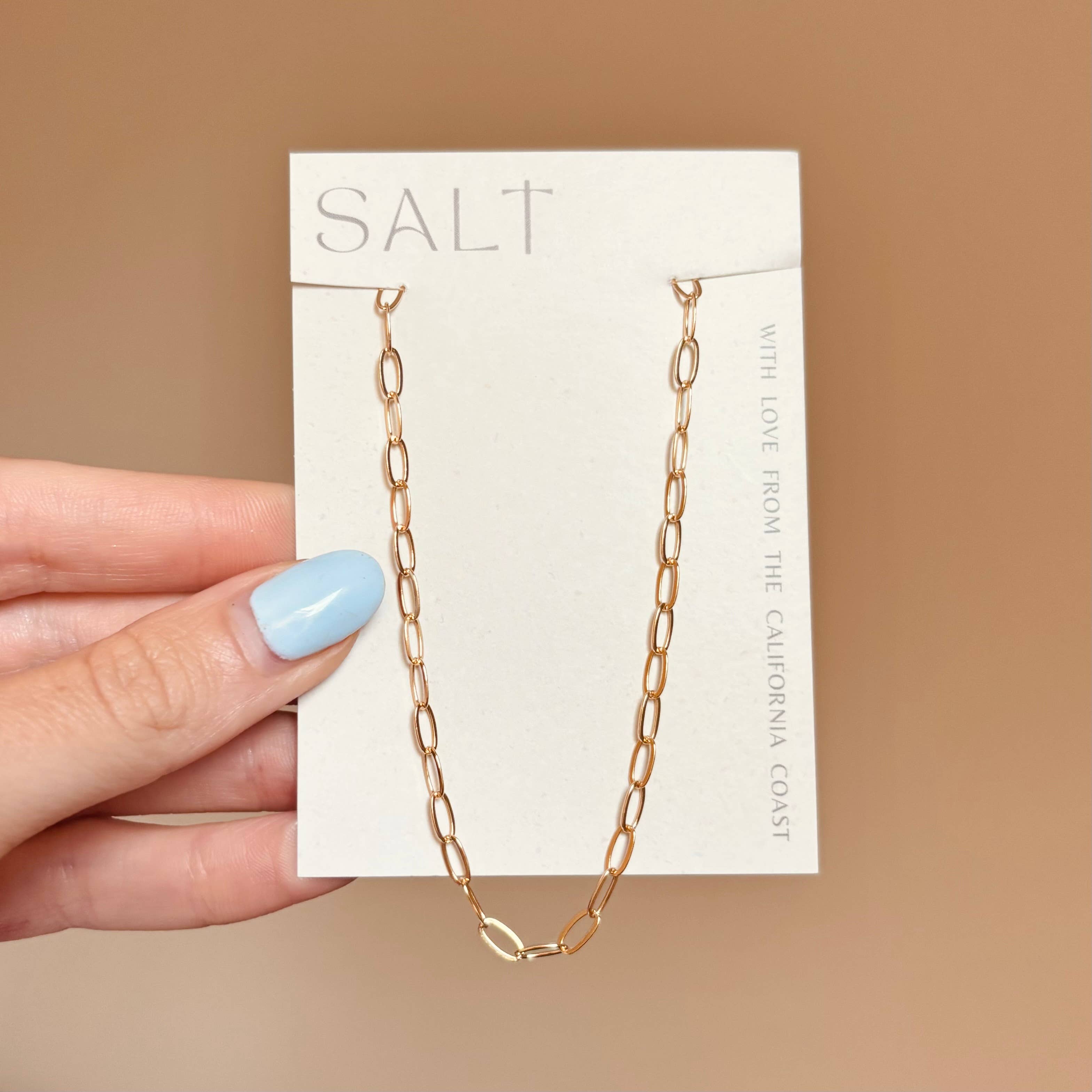 RECTANGLE BOX CHAIN | 18k gold paperclip chain