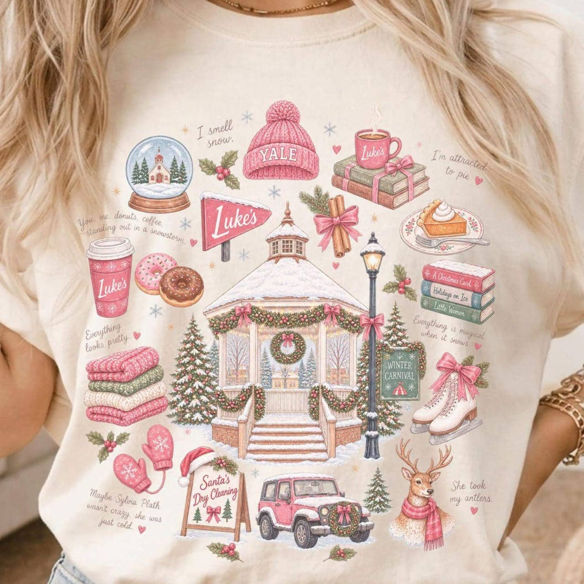 Stars Hollow Winter Magic Gilmore Girls Graphic TShirt Cream