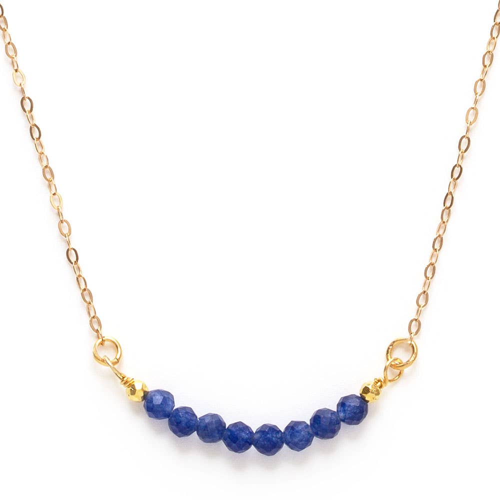 3mm Faceted Lapis Lazuli Necklace