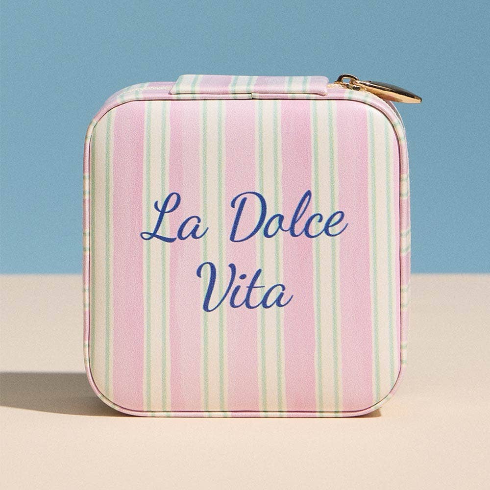 LA DOLCE VITA Striped Portable Square Jewelry Box