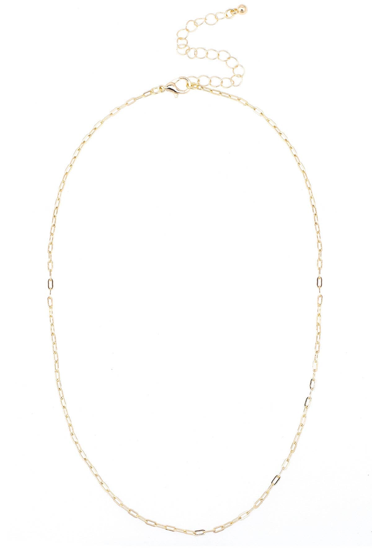 Natalia Micro Paperclip Chain Charm Necklace Base