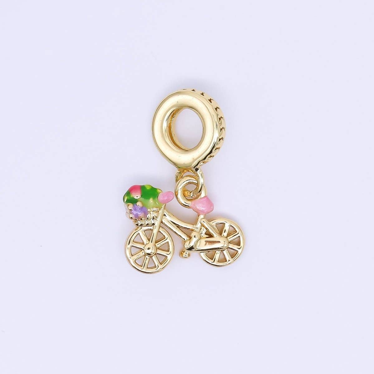 Flower Basket Bicycle Bike Drop Charm