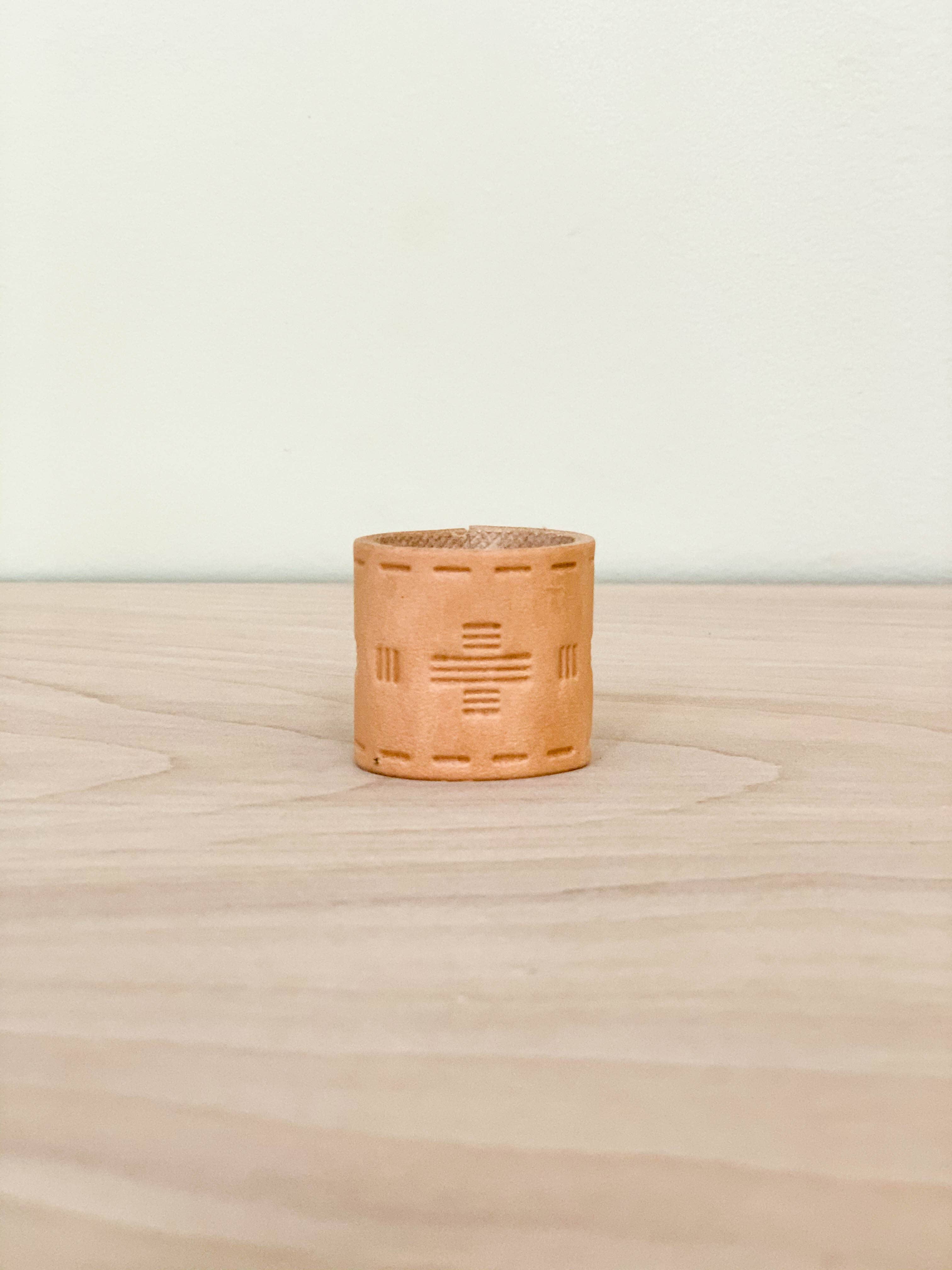 Handmade in USA leather bandana slide - tooled